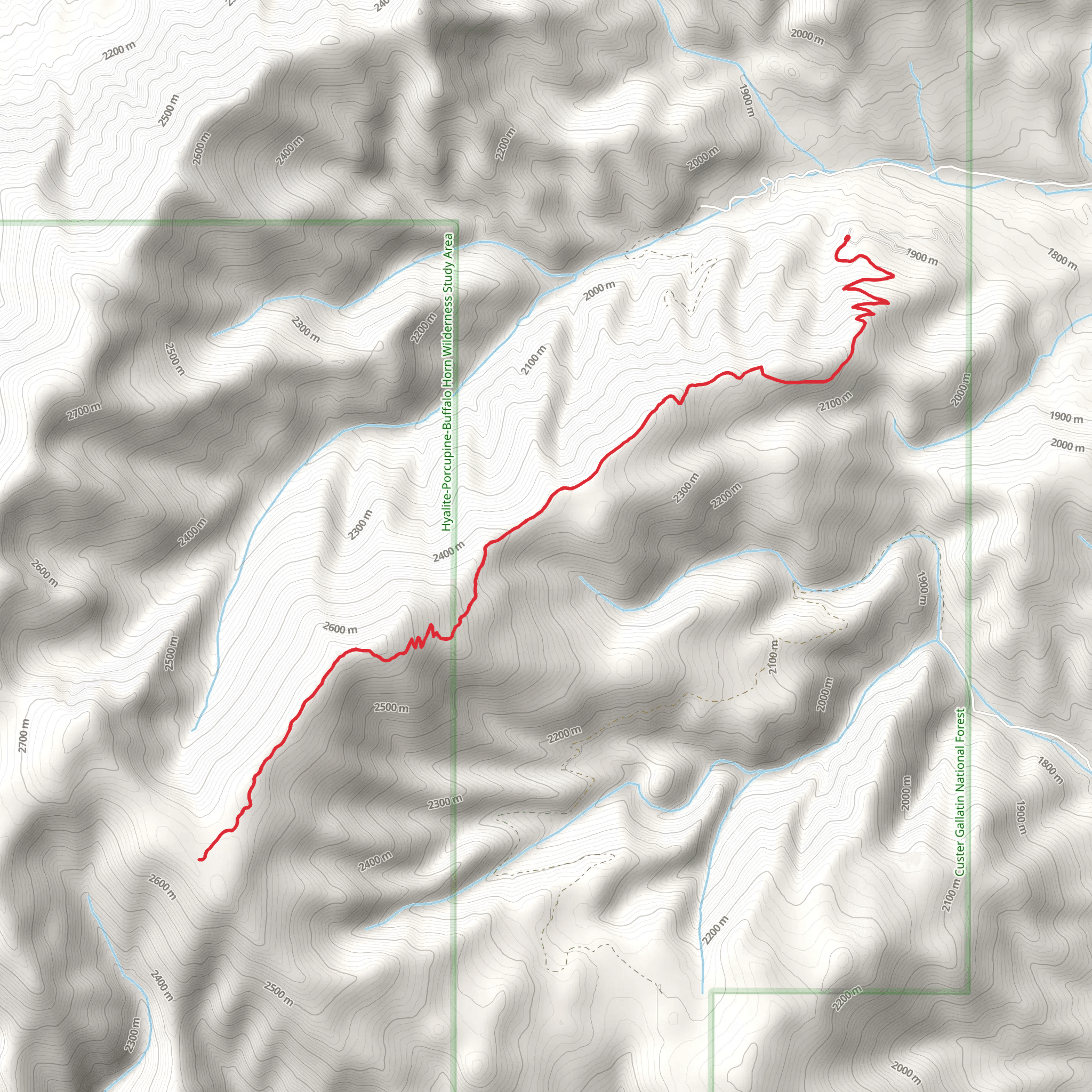 West Pine Creek Trail mobile static map