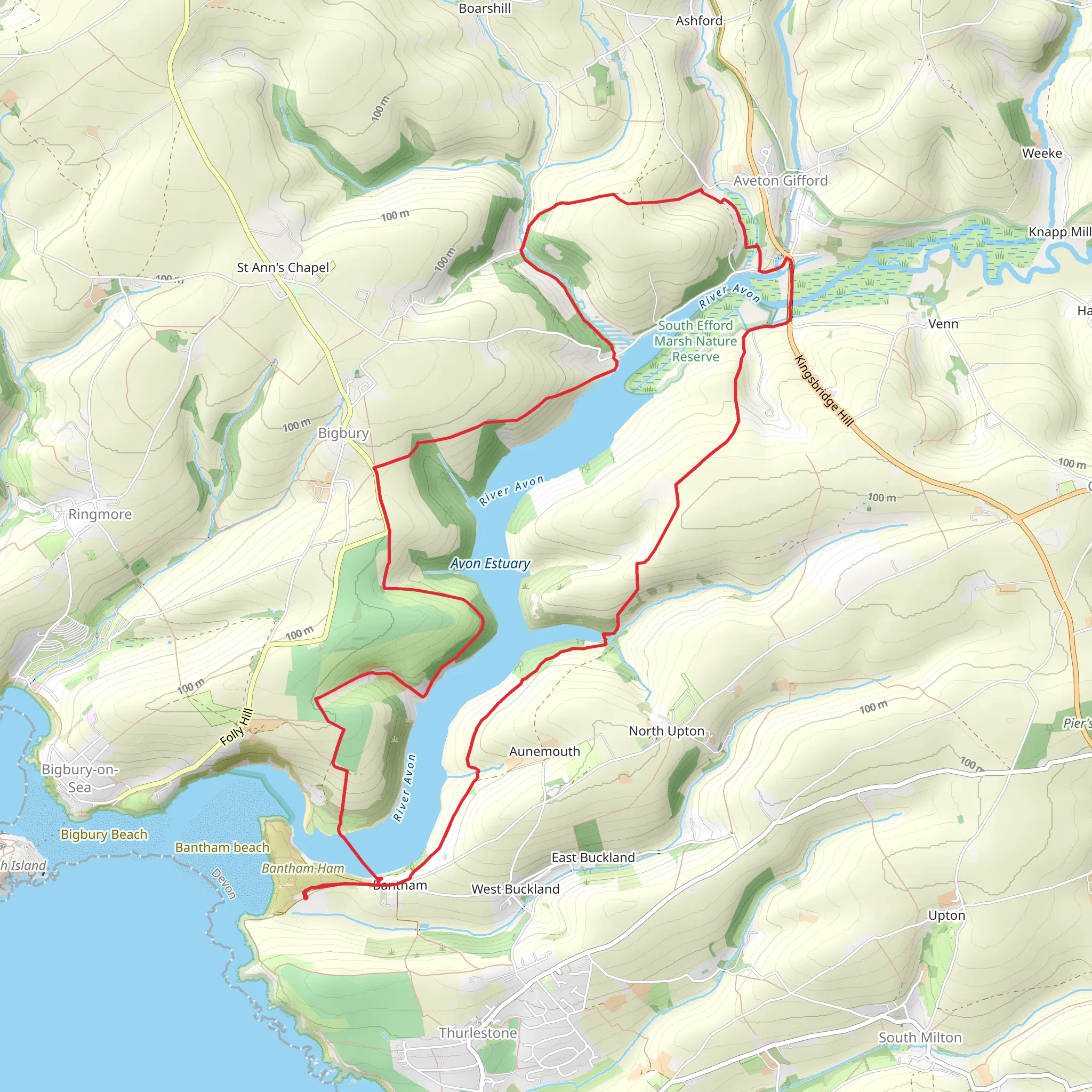 The Avon Estuary Walk mobile static map