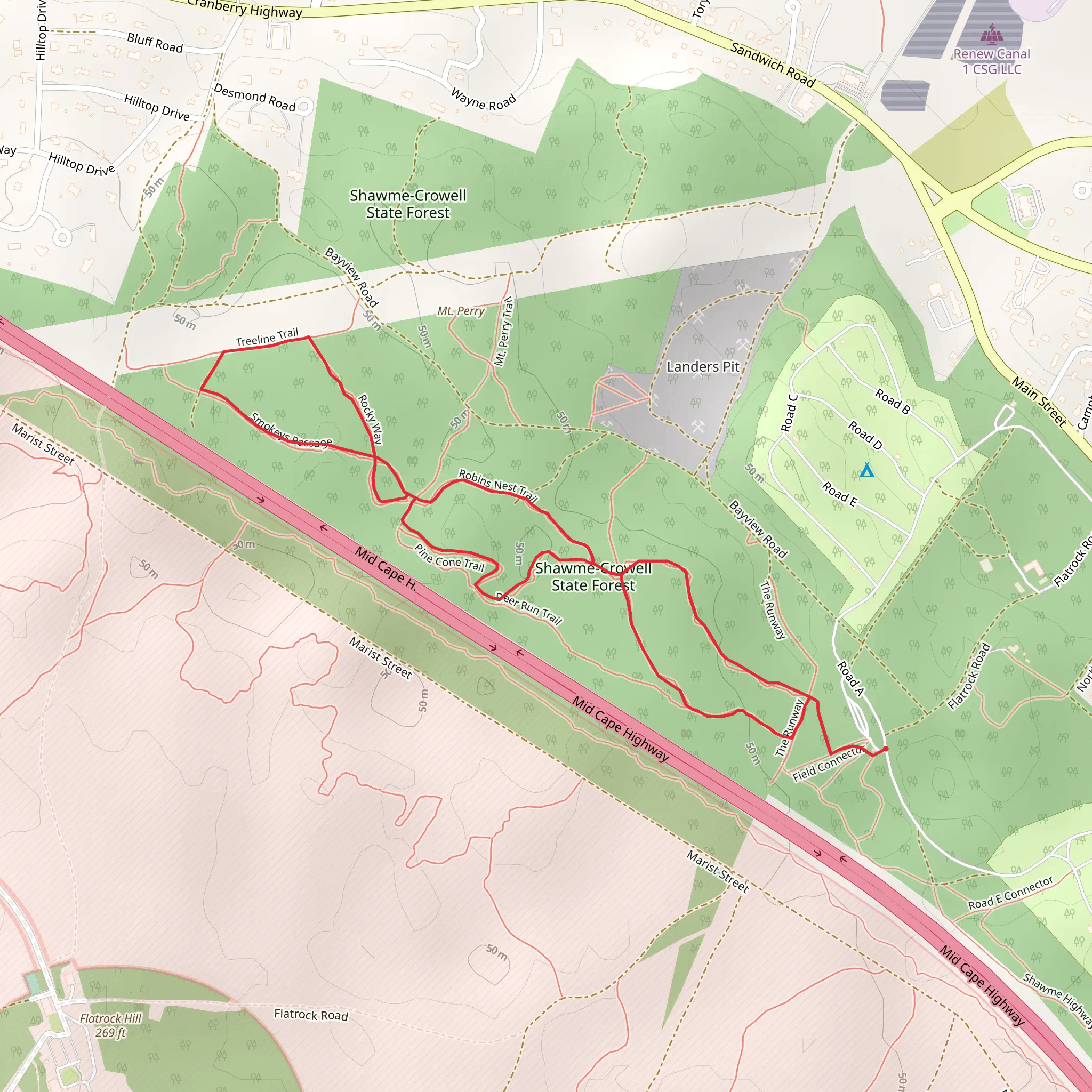 Tilly's Turkey and Smokeys Passage Loop mobile static map