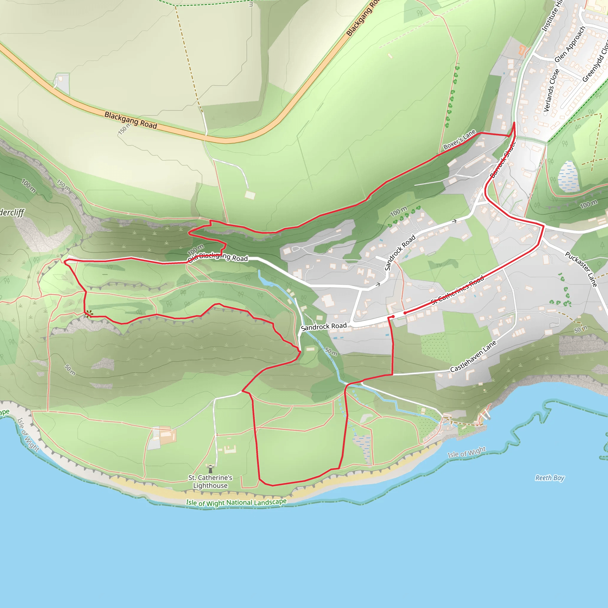 St Catherine's Point Loop - Niton mobile static map