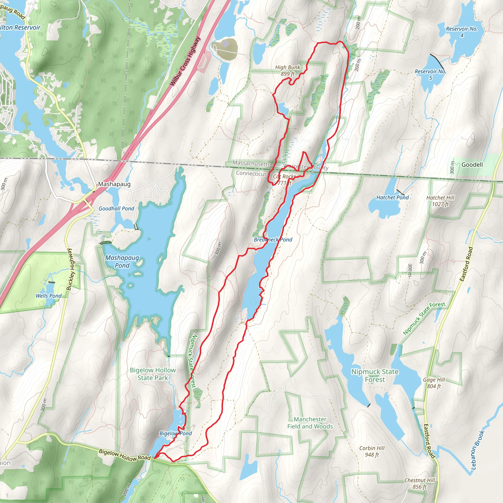 Breakneck Pond Snowshoeing Trip mobile static map