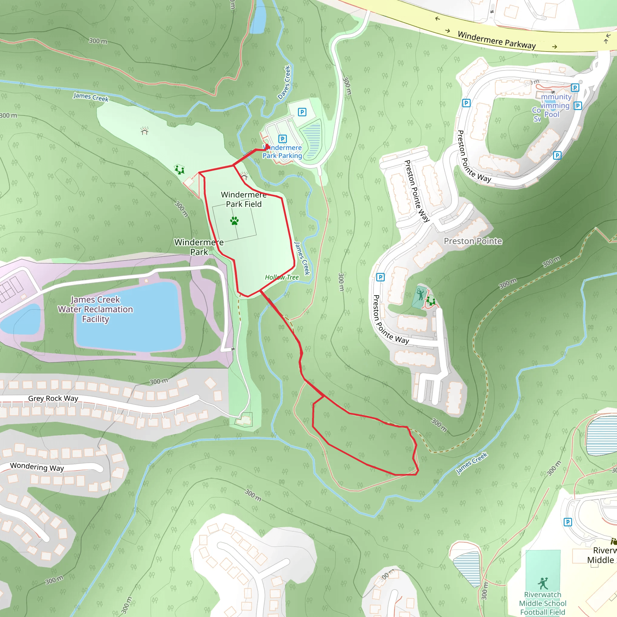 Windermere Parkway and James Creek Loop mobile static map