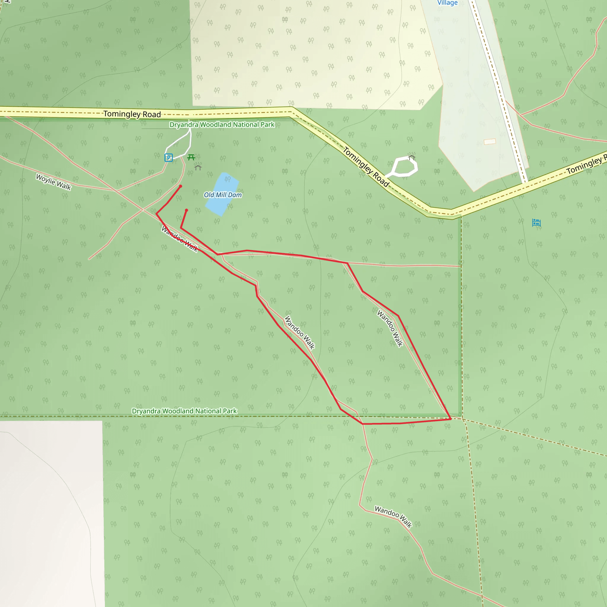 Wandoo Night Walk mobile static map