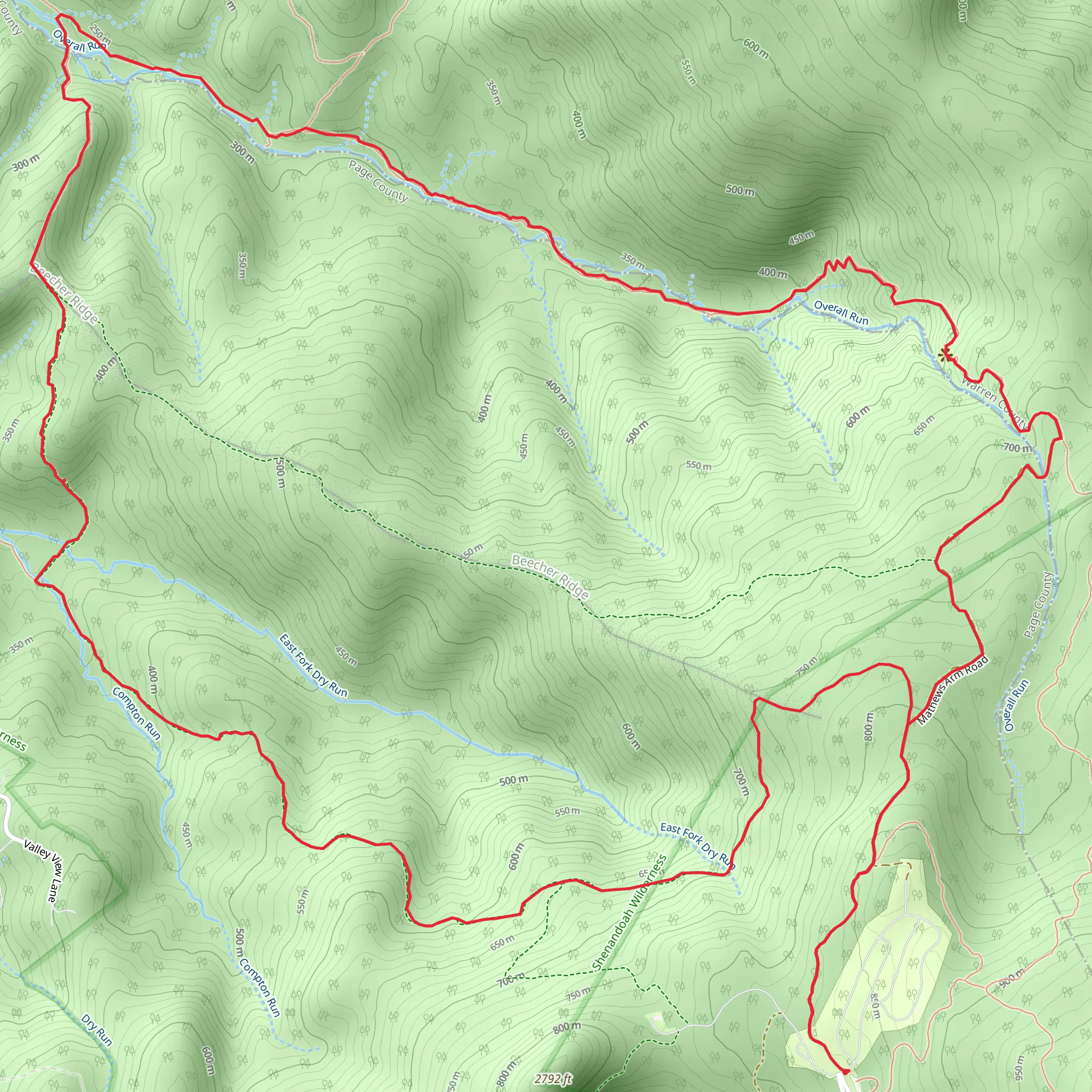 Overall Run, Heiskel Hollow and Traces Nature Loop Trail mobile static map