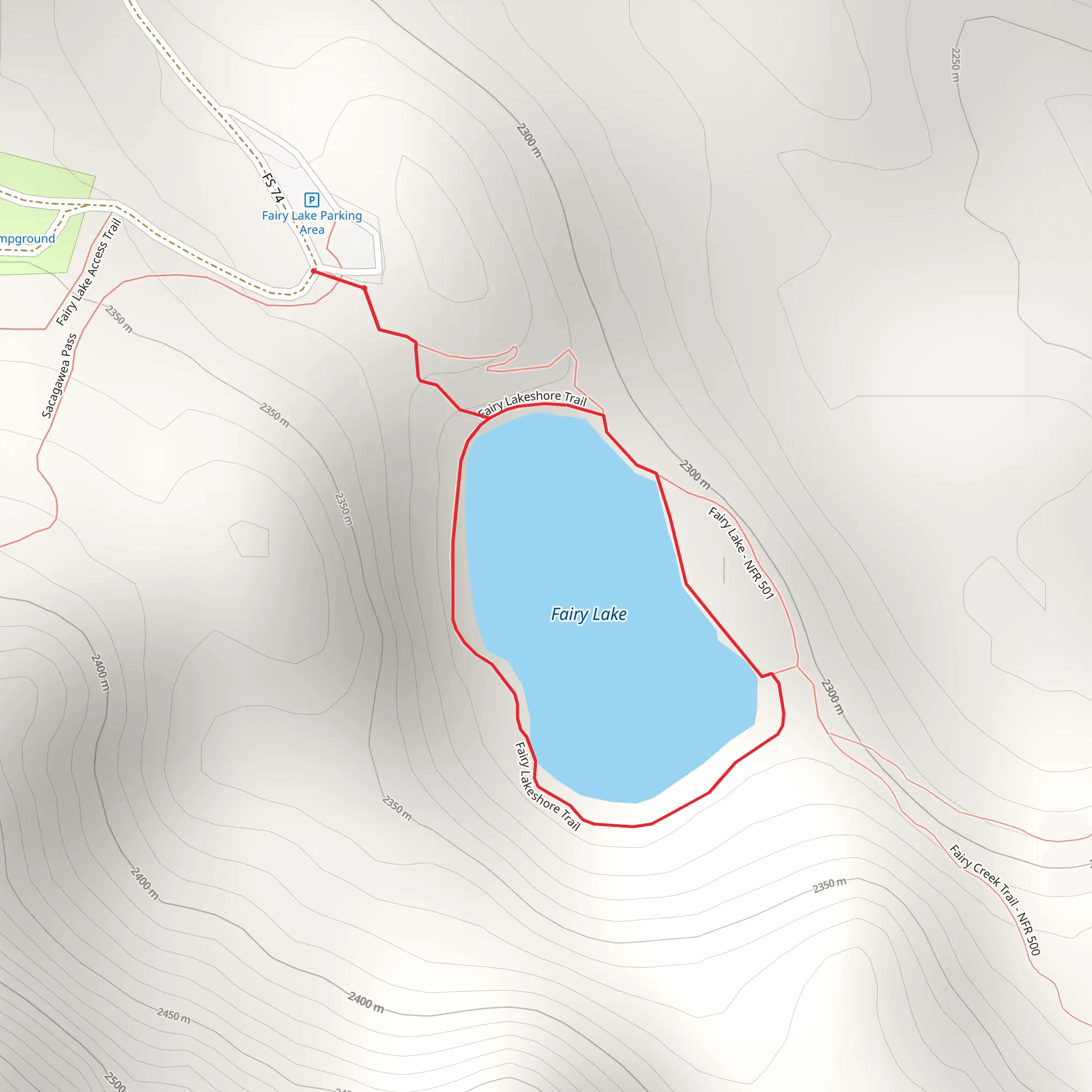 Fairy Lakeshore Trail mobile static map