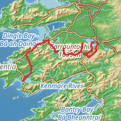 Kerry Way 7-Day Moderate Tour (Hillwalk Tours) mobile static map