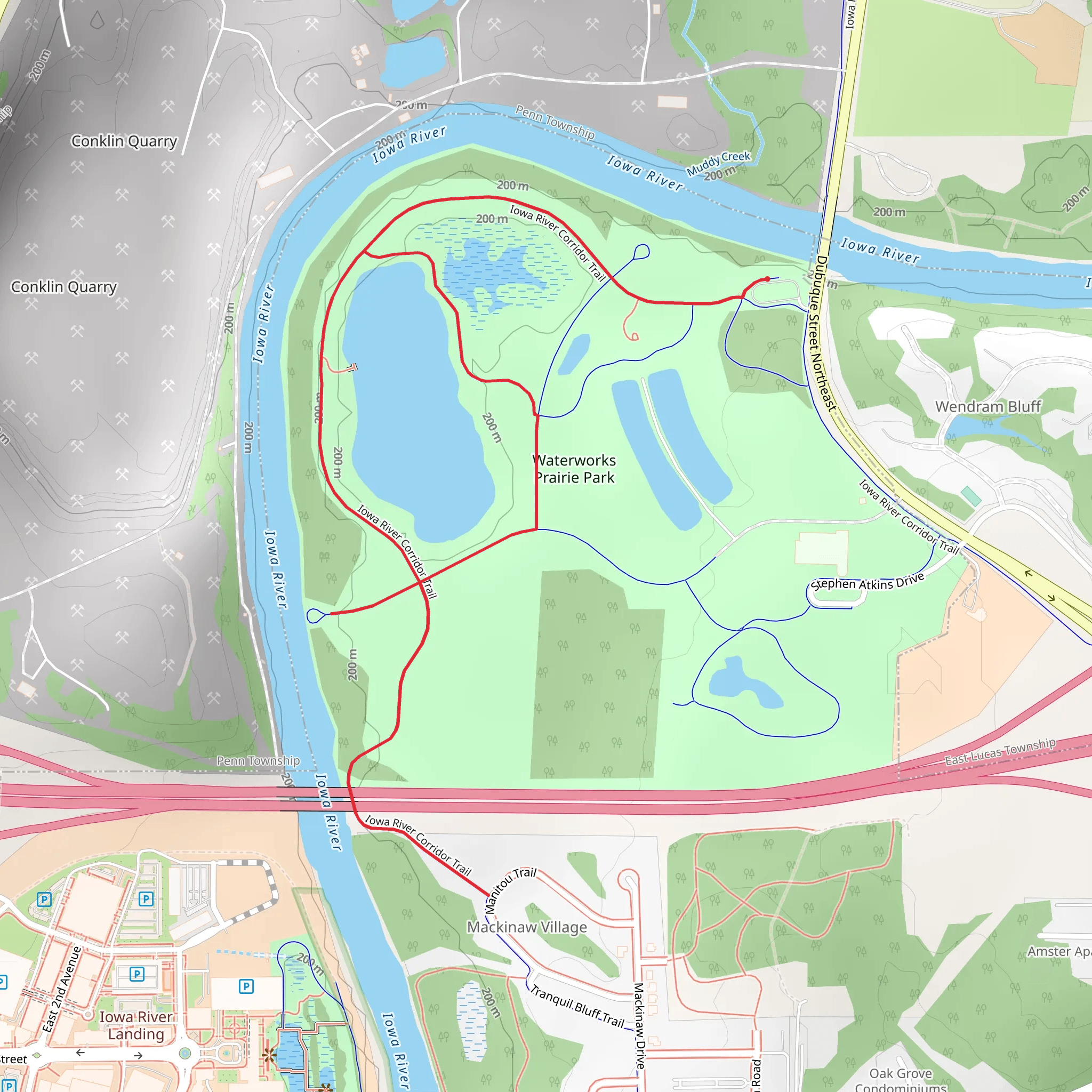 Waterworks Prairie Park Loop mobile static map