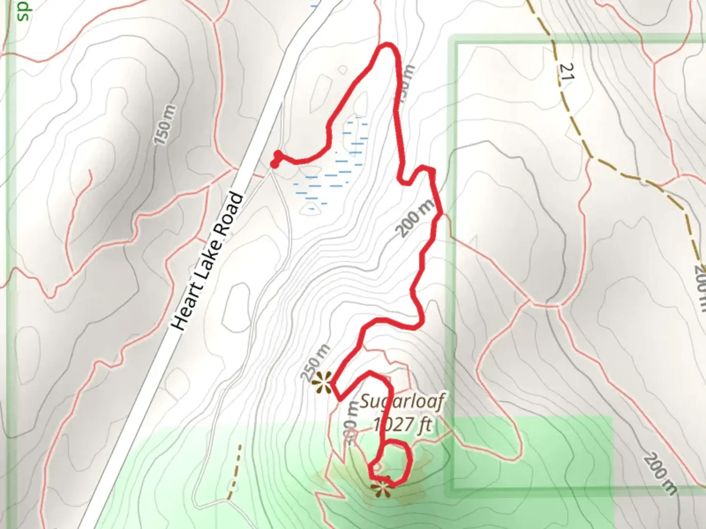 An image depicting the trail Sugarloaf and its surrounding area.