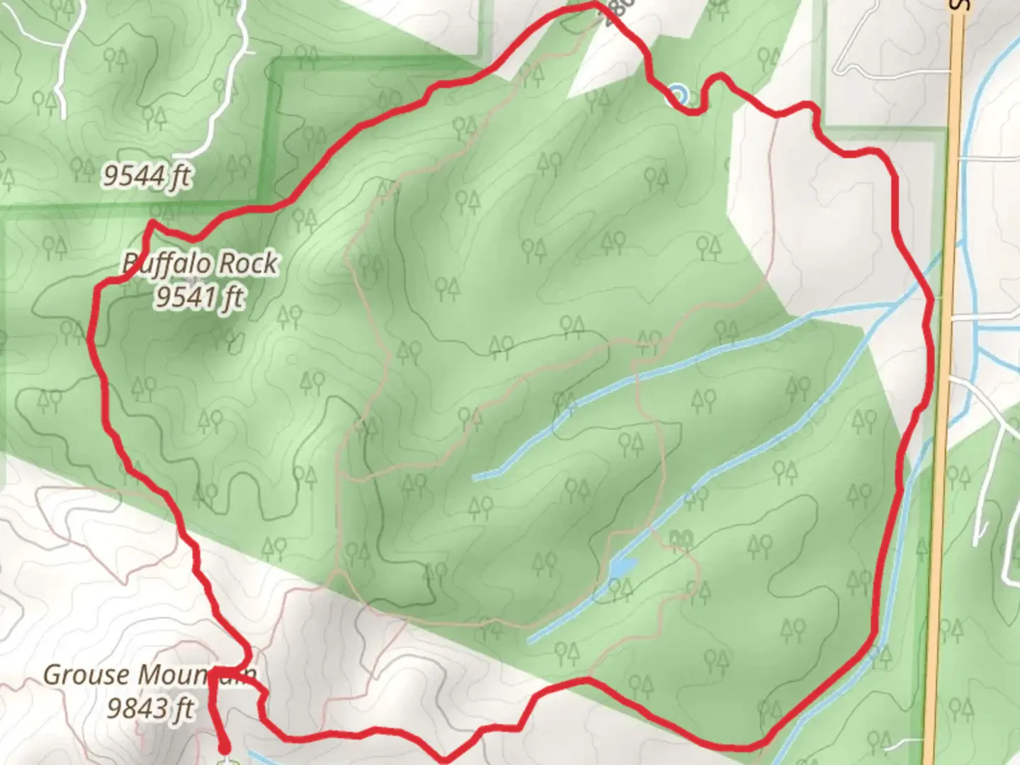 An image depicting the trail Cheesman Ranch Loop and its surrounding area.