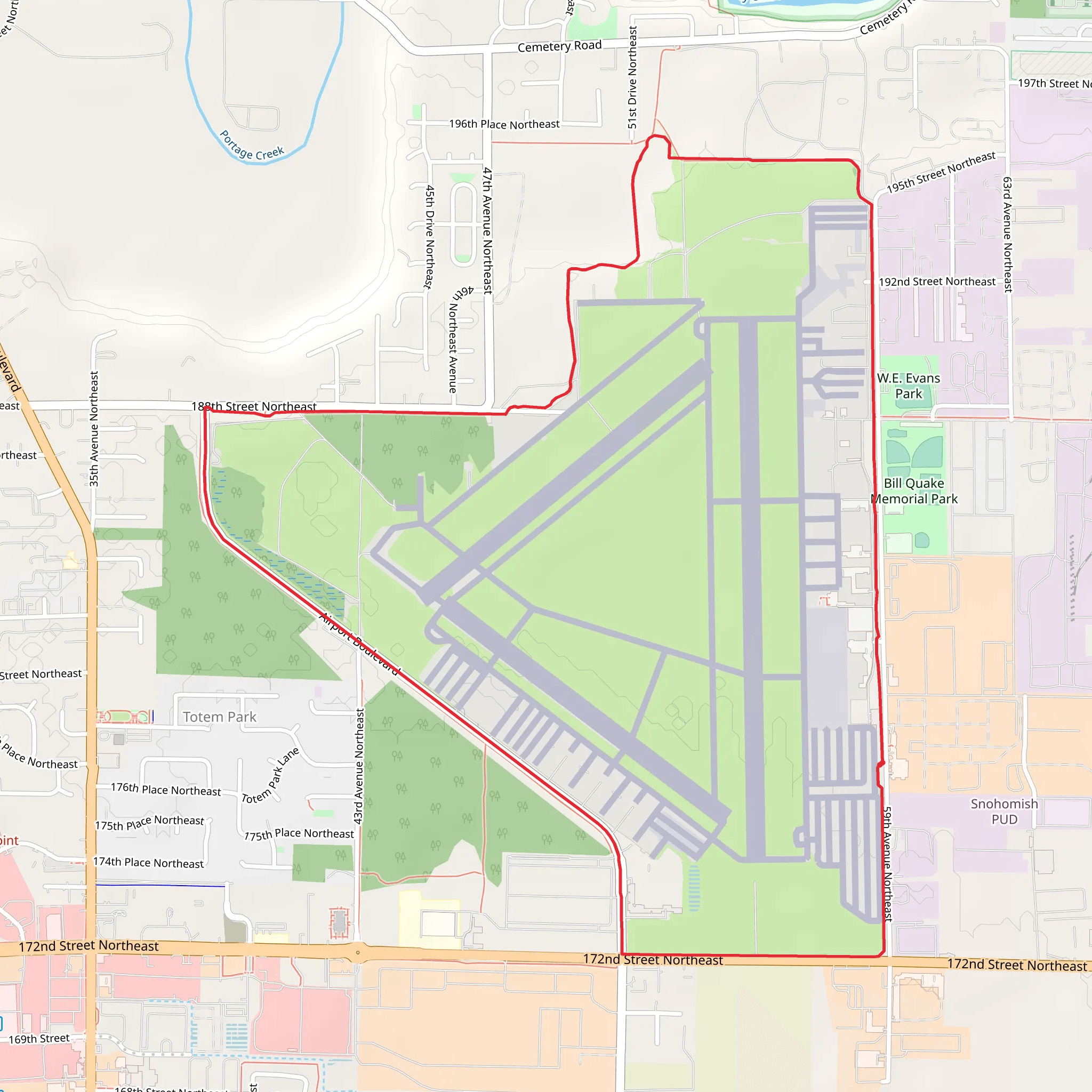 Smokey Point Airport Trail mobile static map