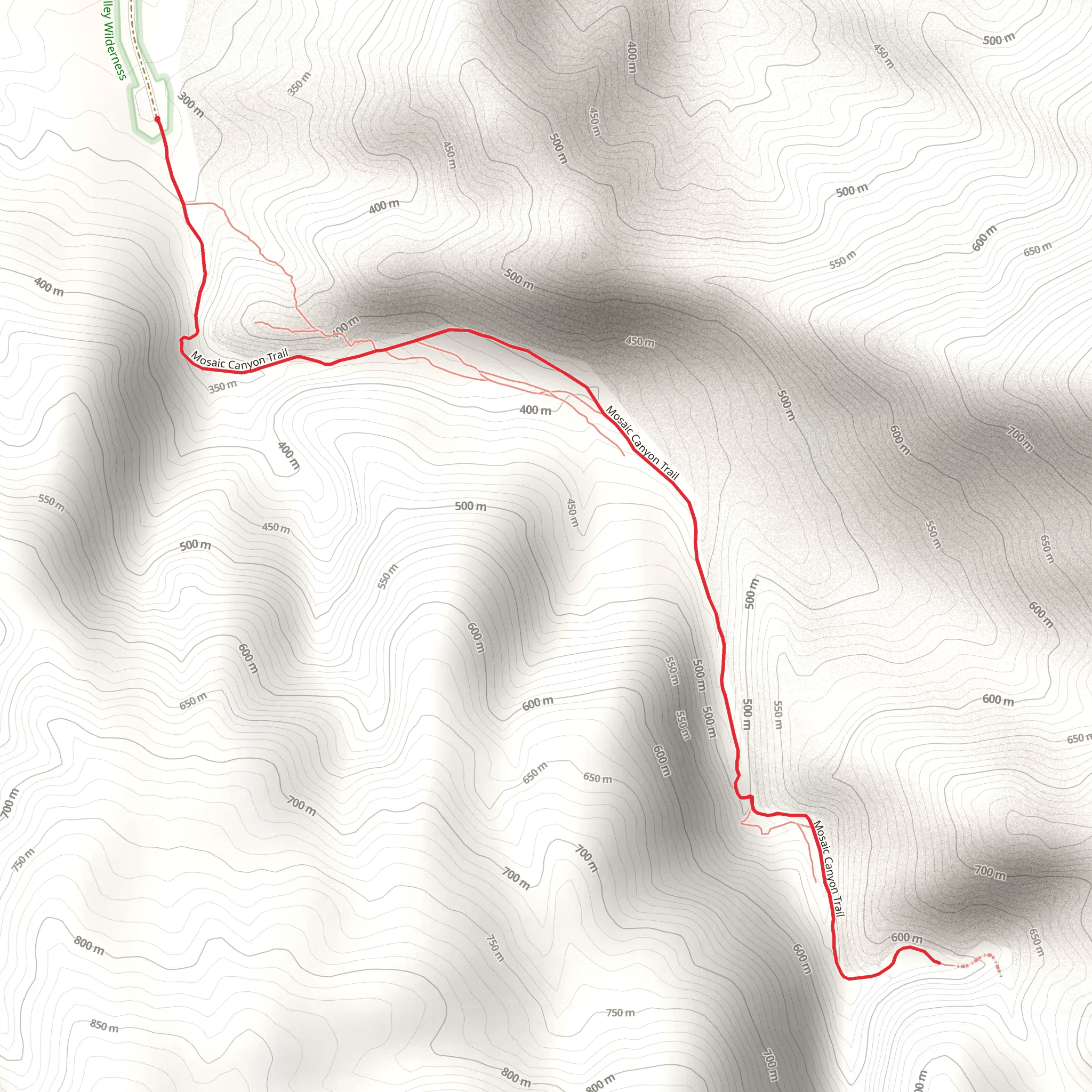 Mosaic Canyon Trail - Mosaic Canyon Road mobile static map
