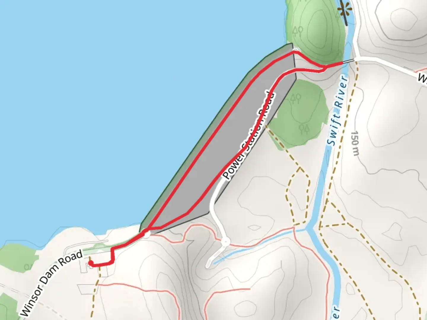 An image depicting the trail Winsor Dam Road Loop and its surrounding area.