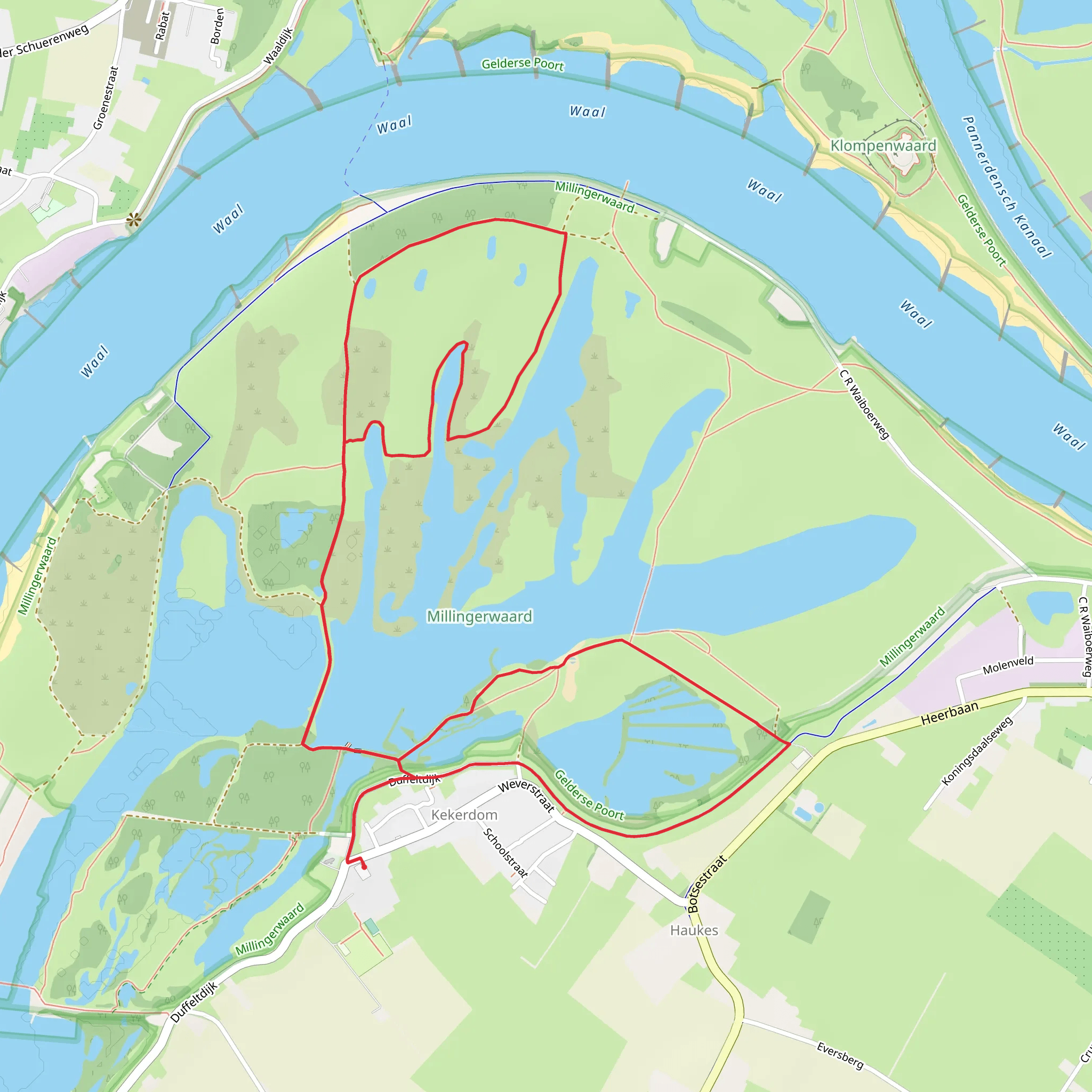 Millingerwaard and Observatiepunt Loop mobile static map