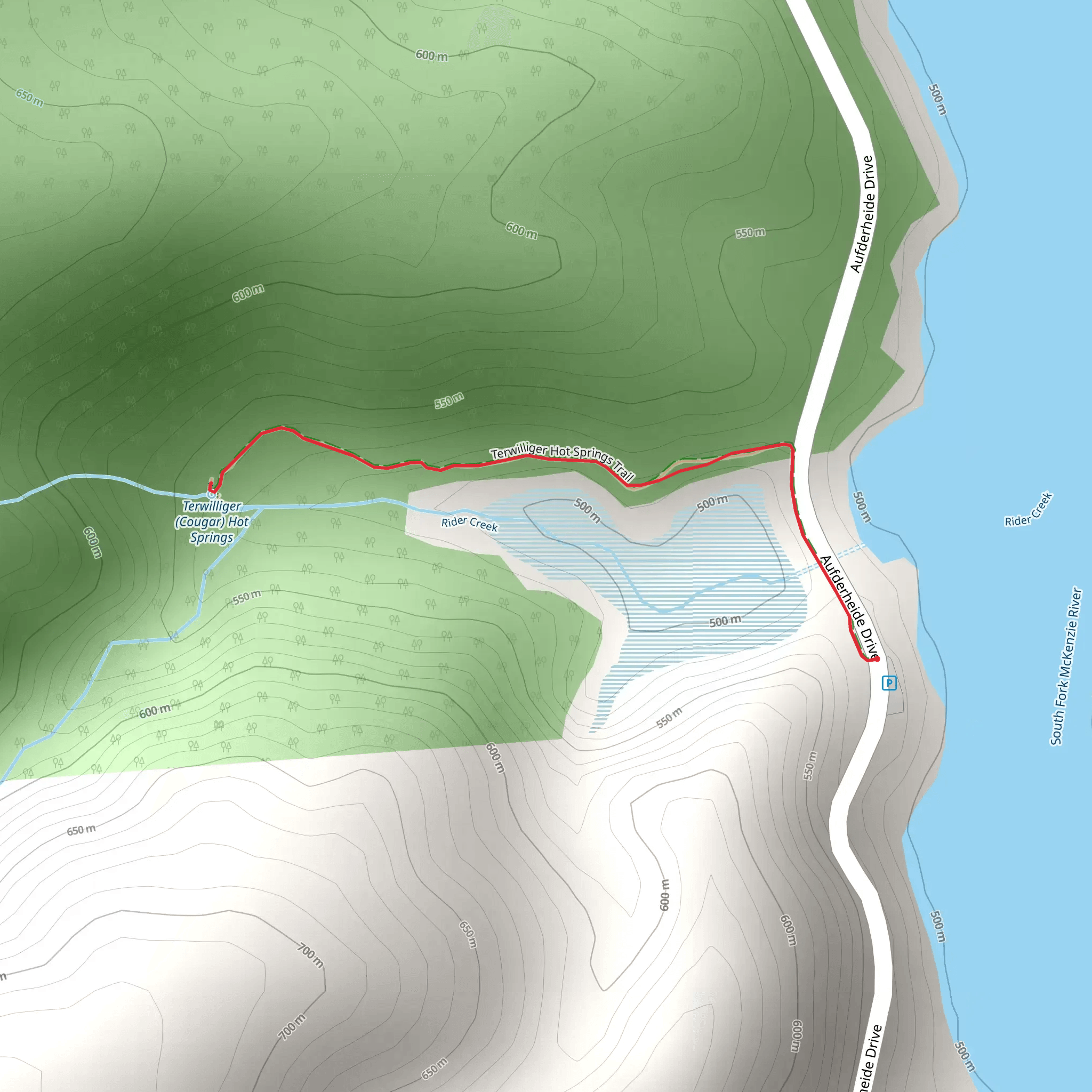 Terwilliger Hot Springs Trail mobile static map