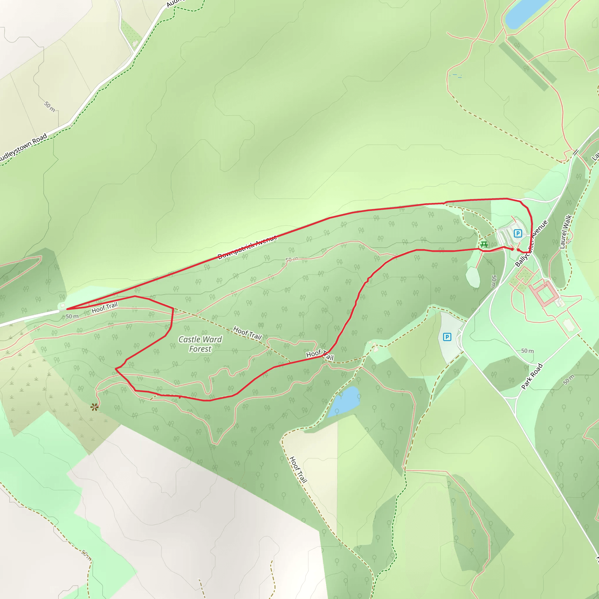 Castle Ward Castle Trail mobile static map