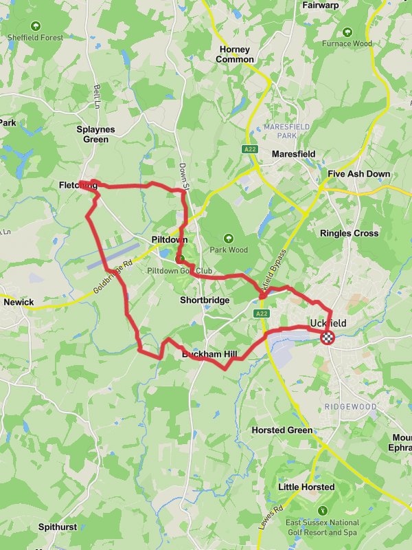Uckfield to Fletching Loop mobile static map