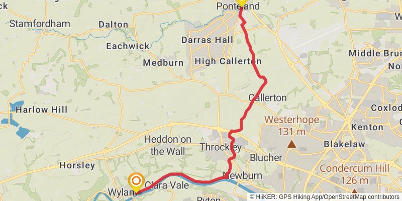Tyne and Wear Heritage Way stage 3 Map