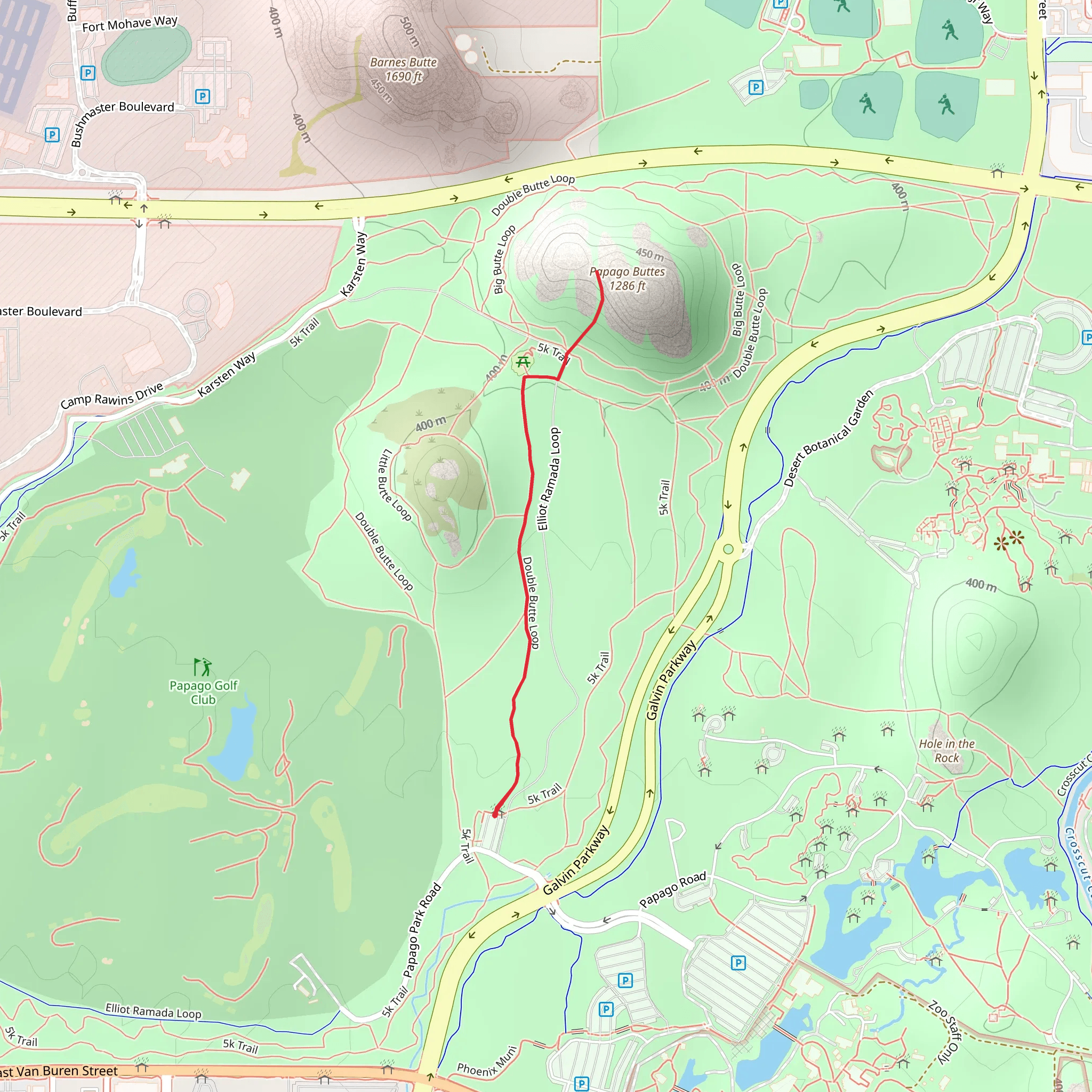 Papago Buttes mobile static map