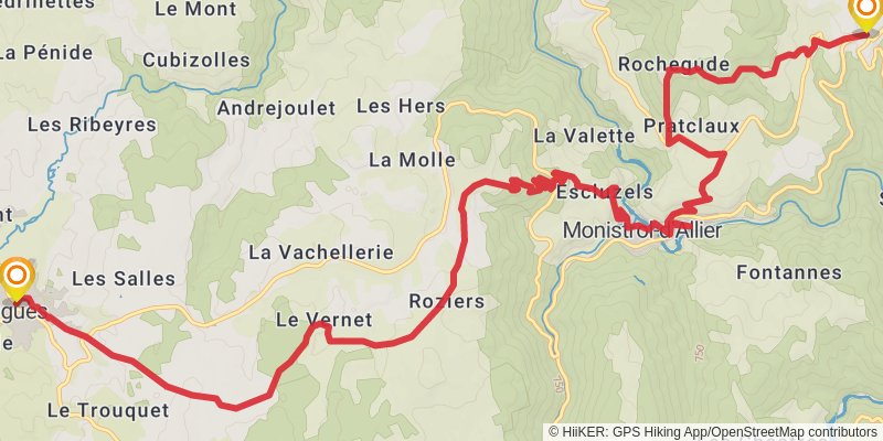 GR 65 Rocamadour Variant stage 2 Map