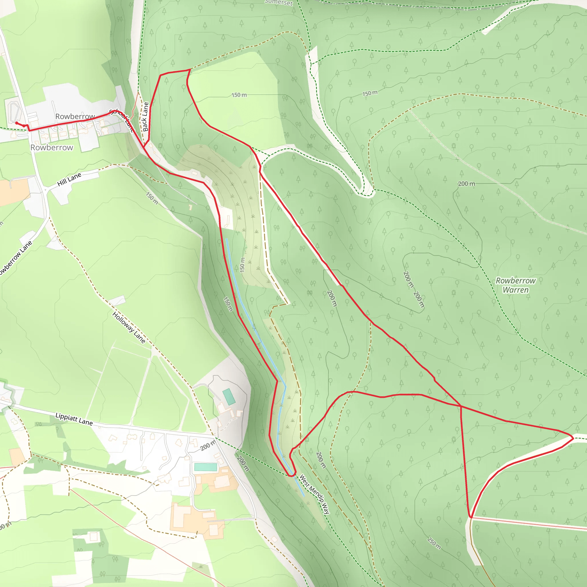 Rowberrow Loop mobile static map