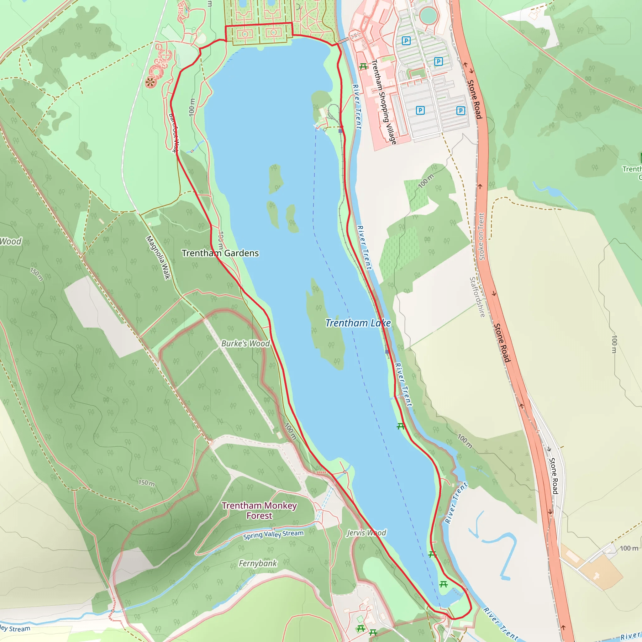 Trentham Lakes Loop mobile static map