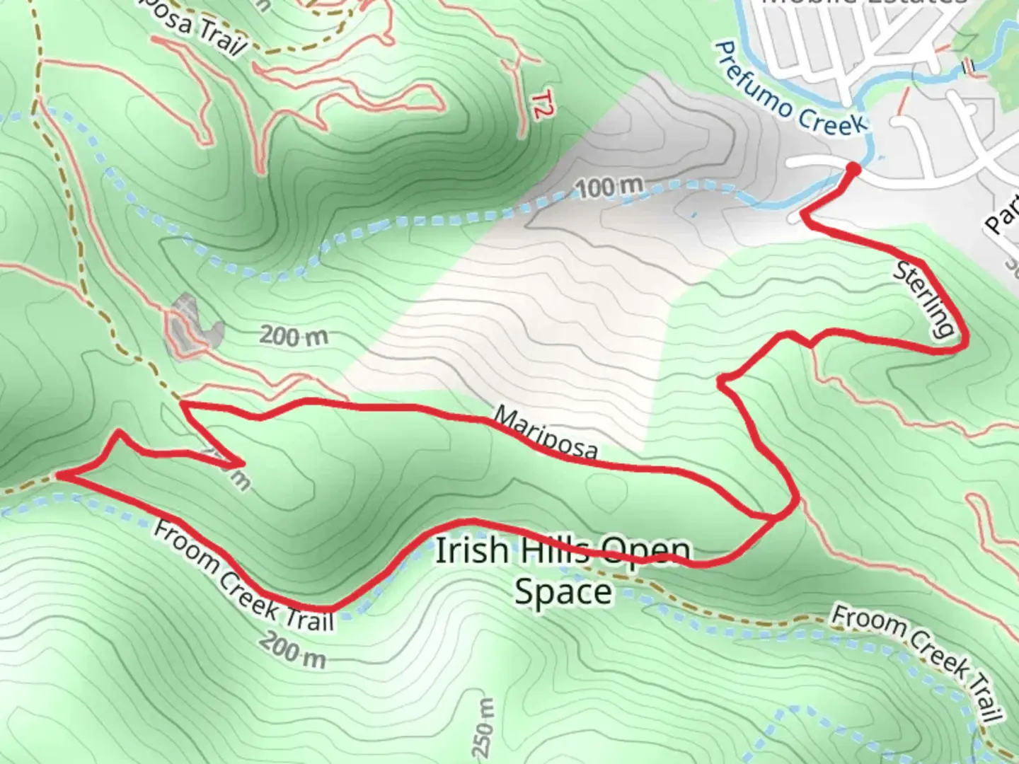 An image depicting the trail Poppy and Froom Creek Loop and its surrounding area.