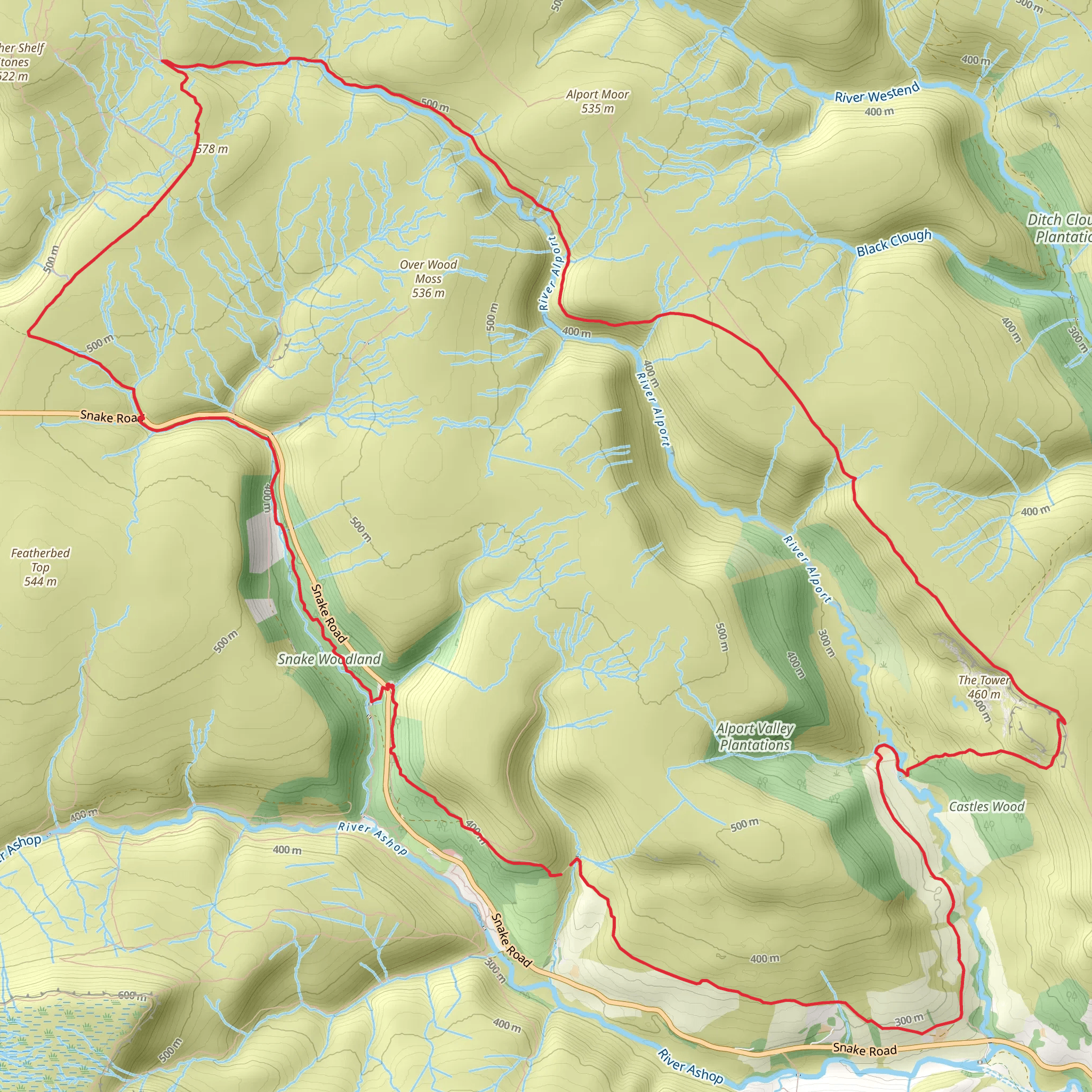 Grains in the Water and Alport Castles mobile static map
