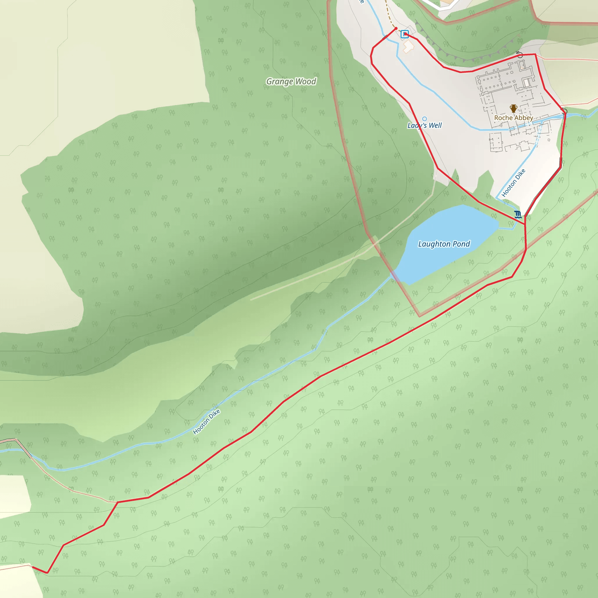 Roche Abbey Loop mobile static map