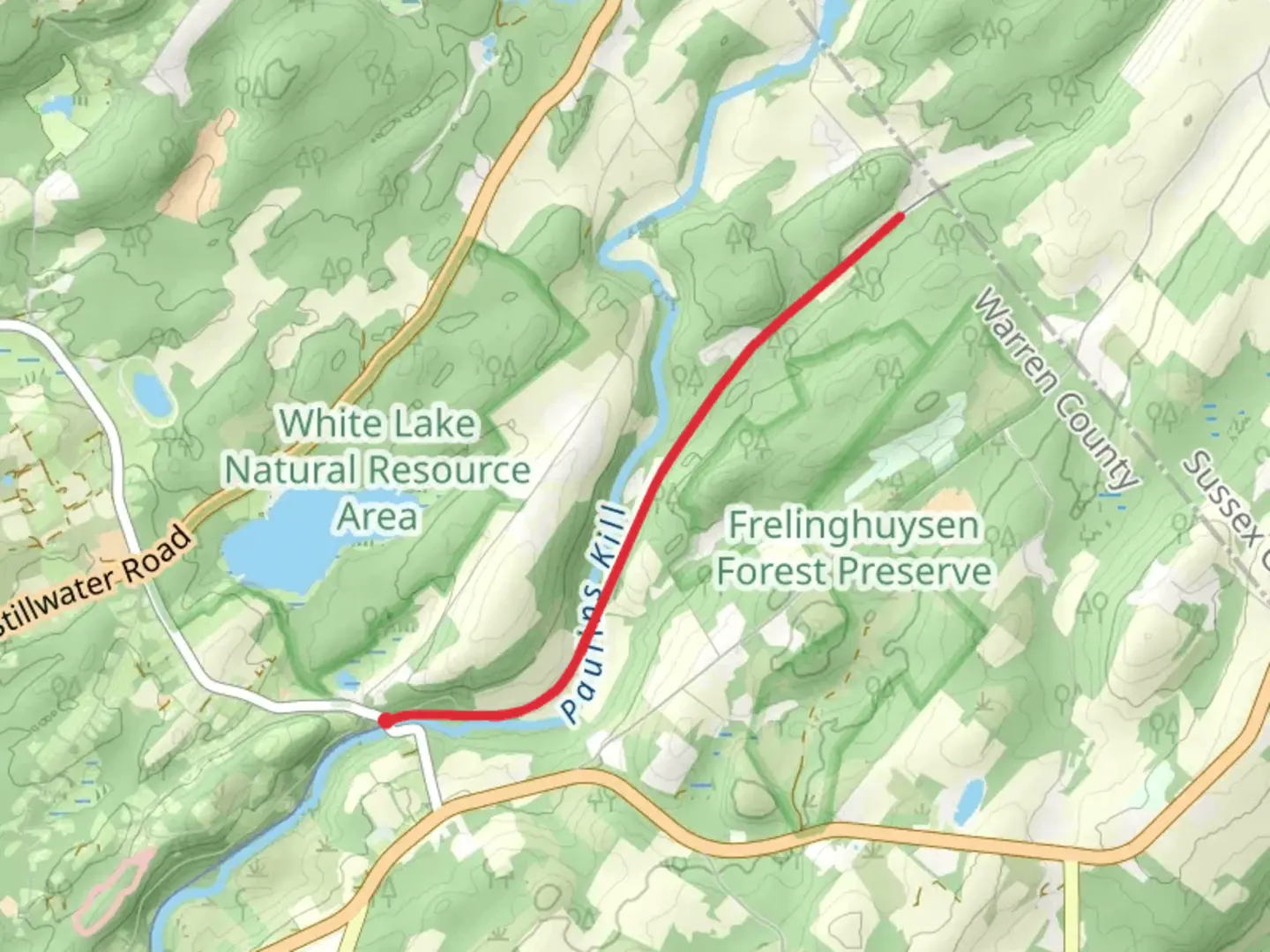 An image depicting the trail Paulinskill Valley Trail Out and Back and its surrounding area.
