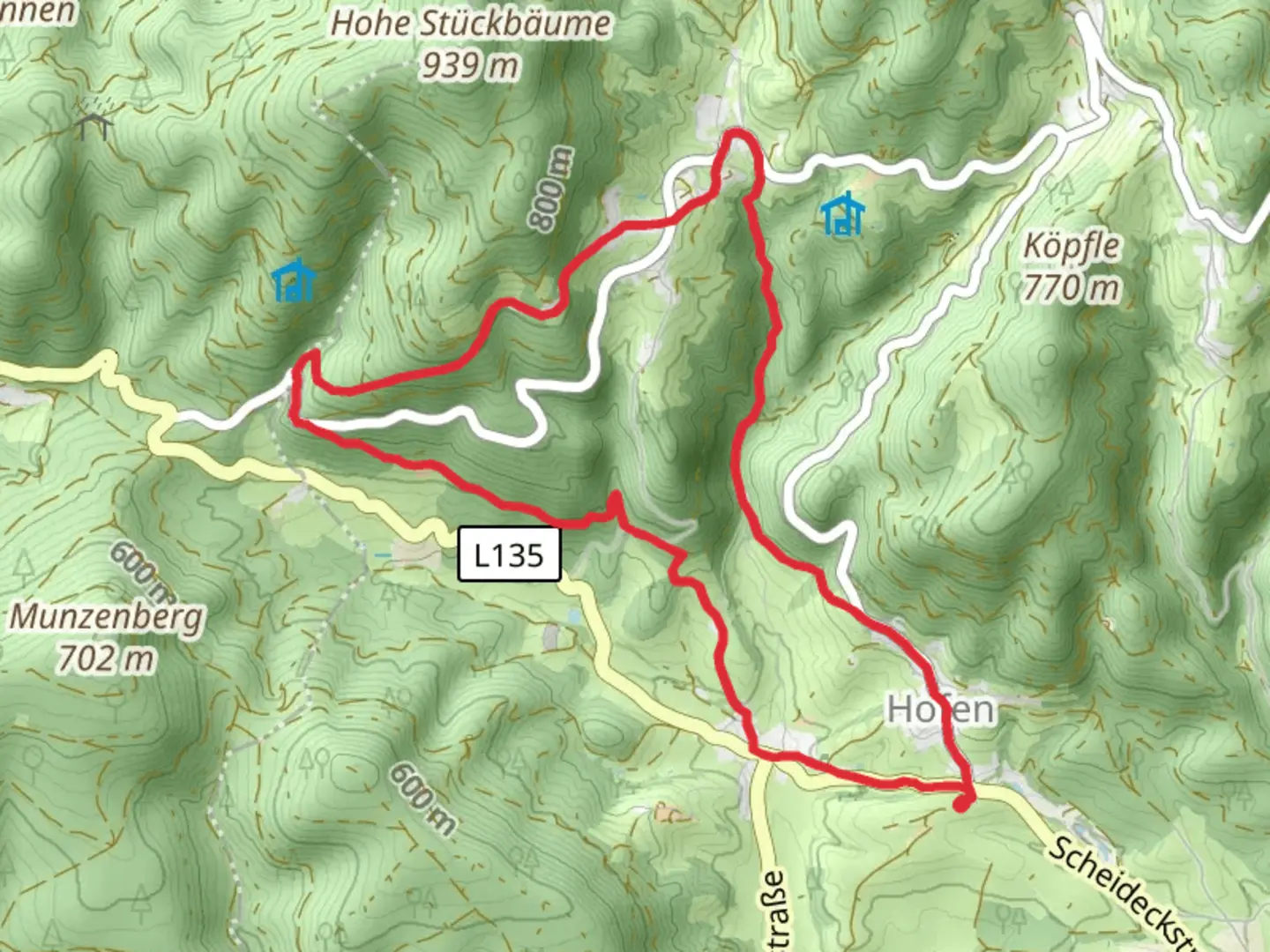 An image depicting the trail Auhof Loop and its surrounding area.