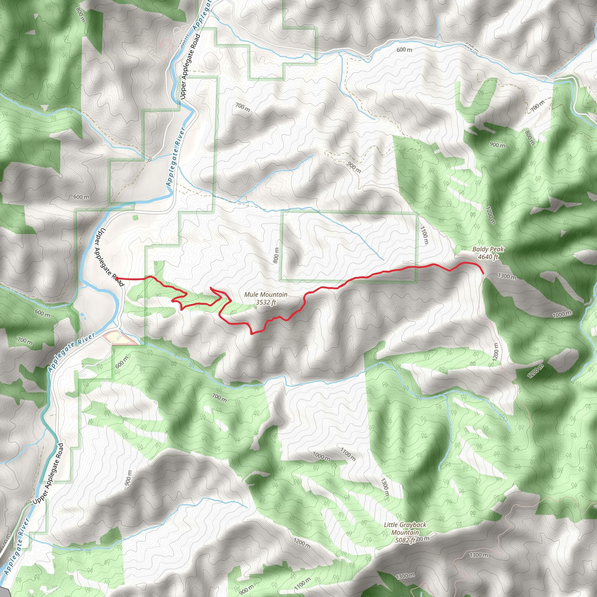 Baldy Peak via Mule Mountain Trail mobile static map