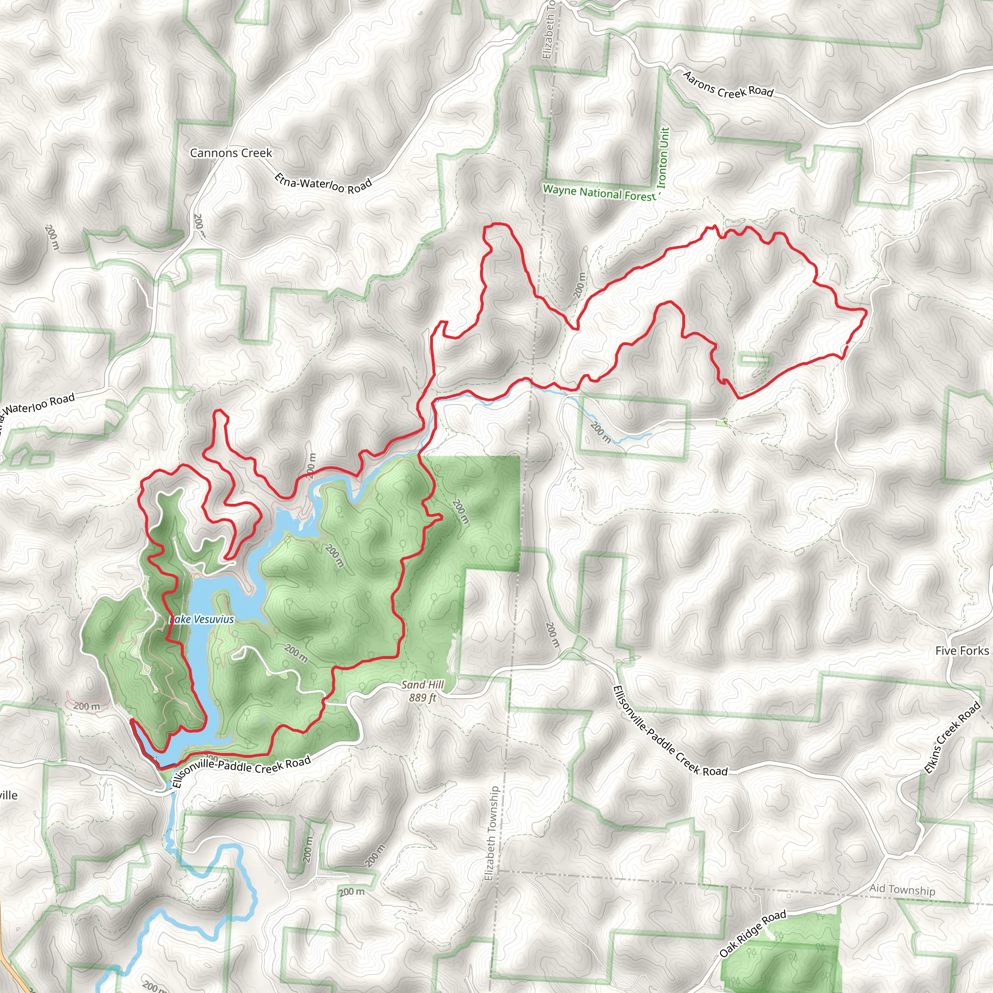 Vesuvius Backpack trail mobile static map