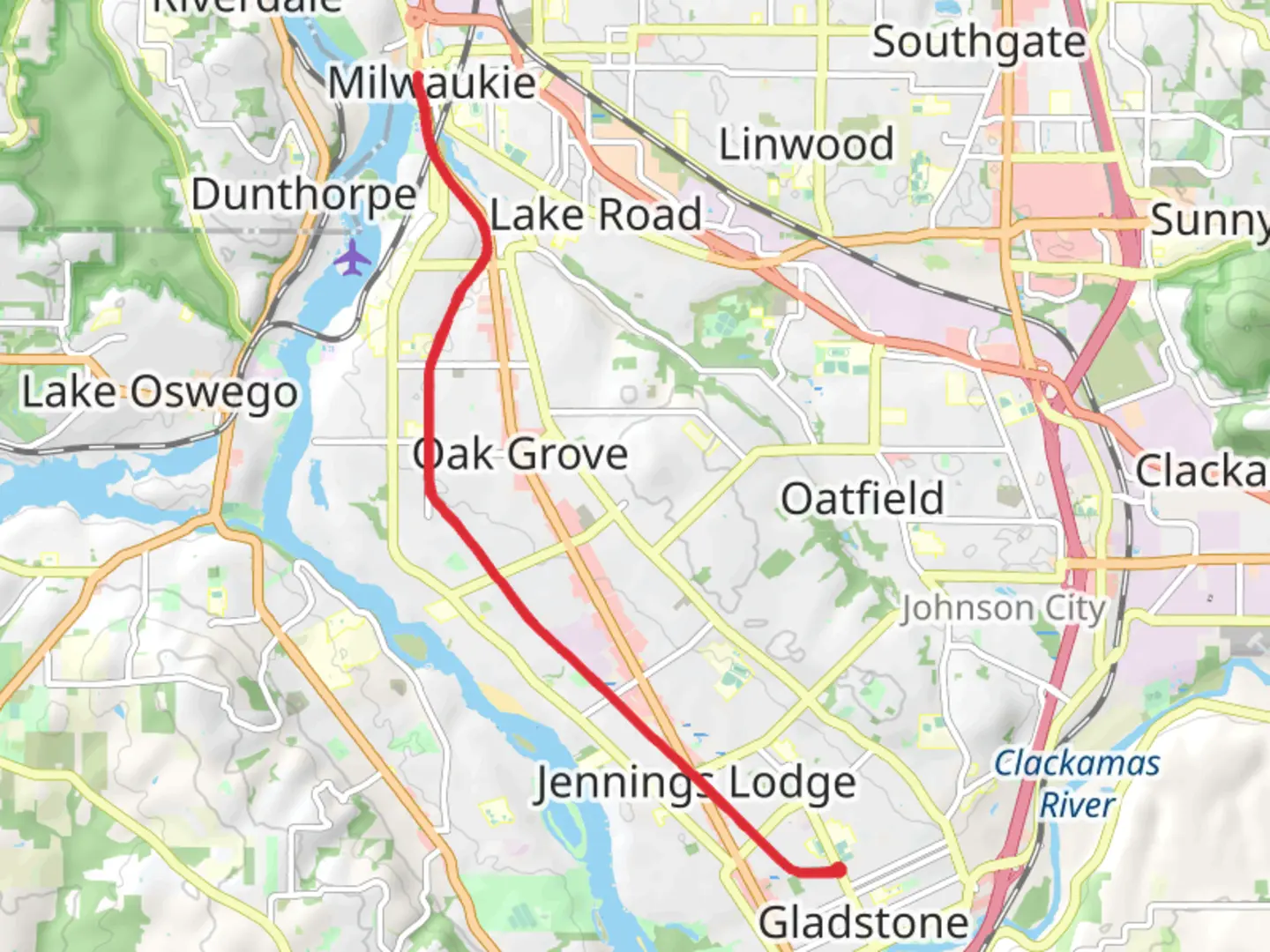 An image depicting the trail Trolley Trail from Gladstone and its surrounding area.