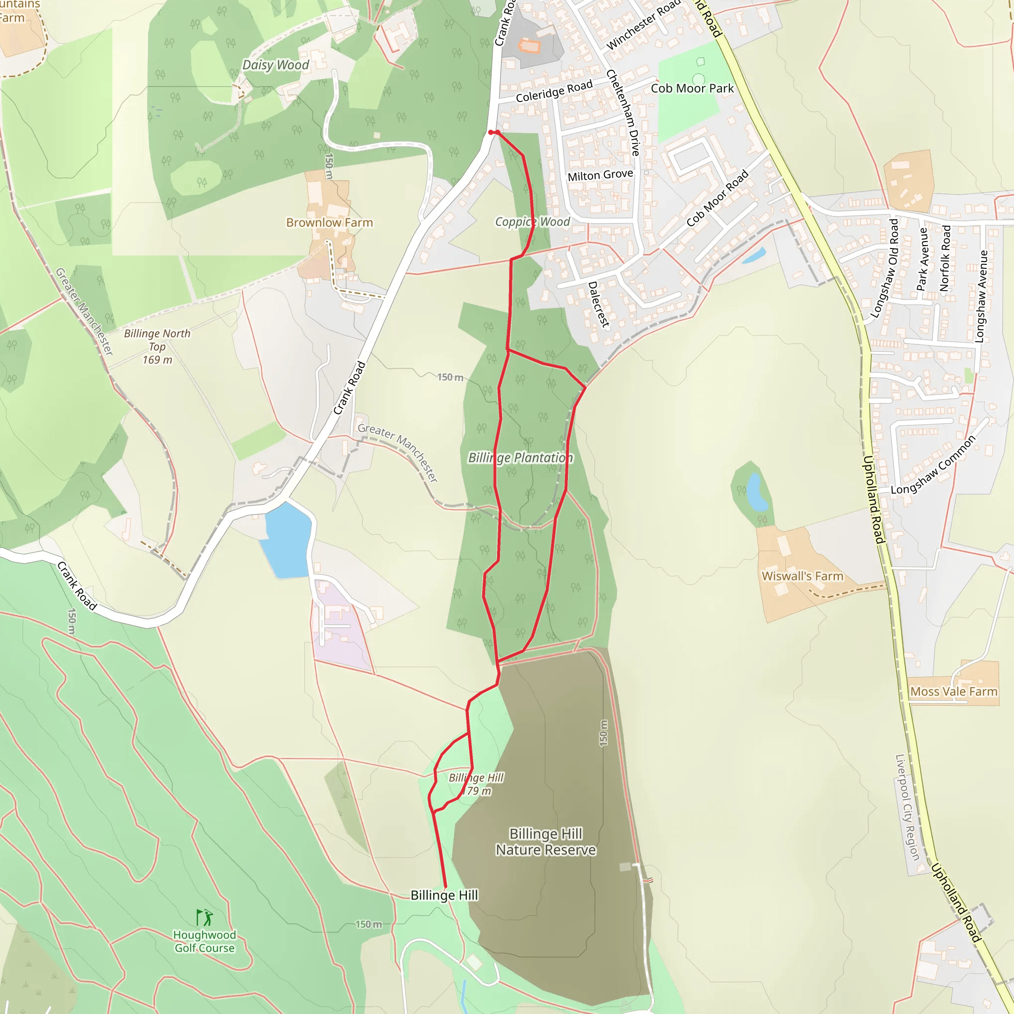 Billinge Hill Walk mobile static map