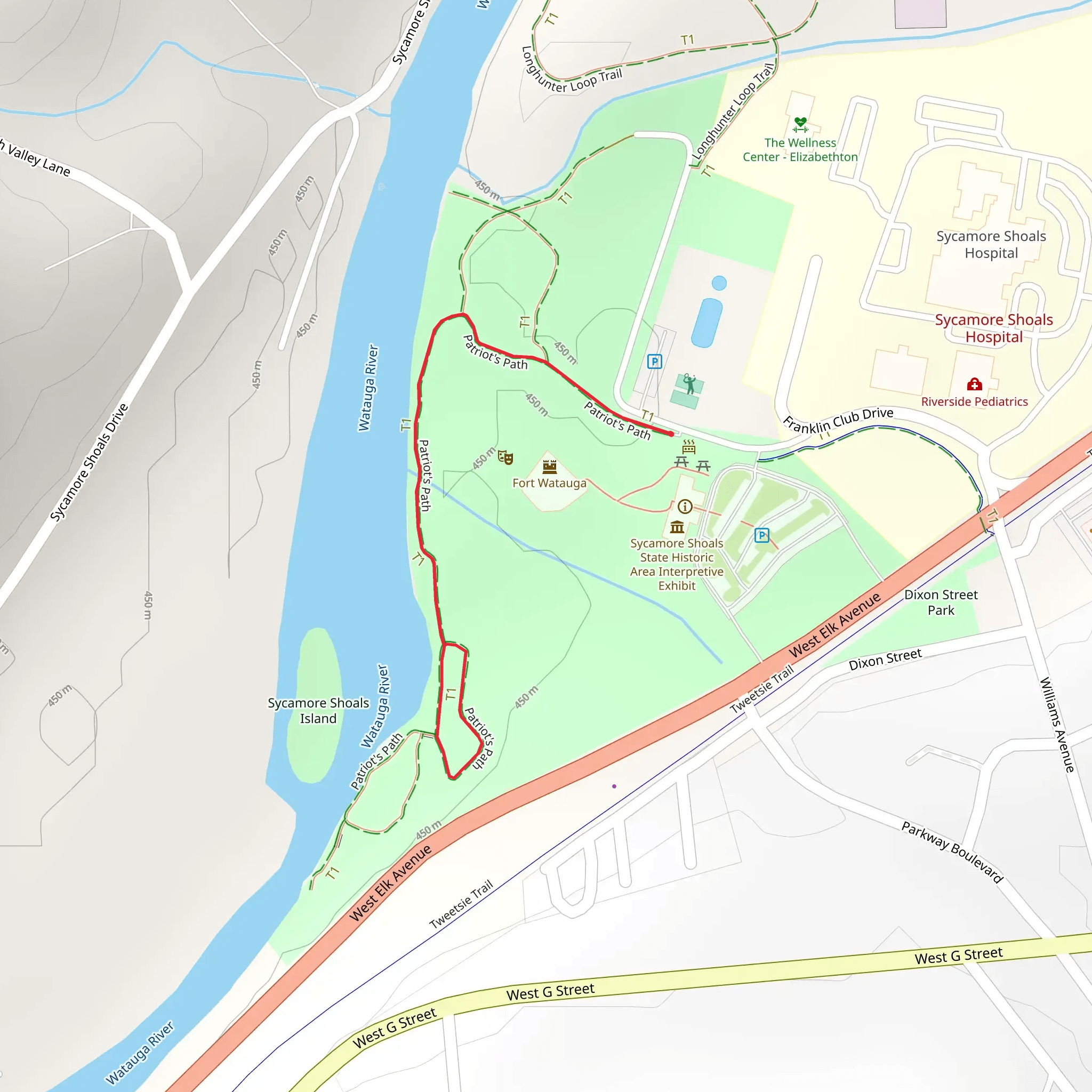 Patriot's Path mobile static map