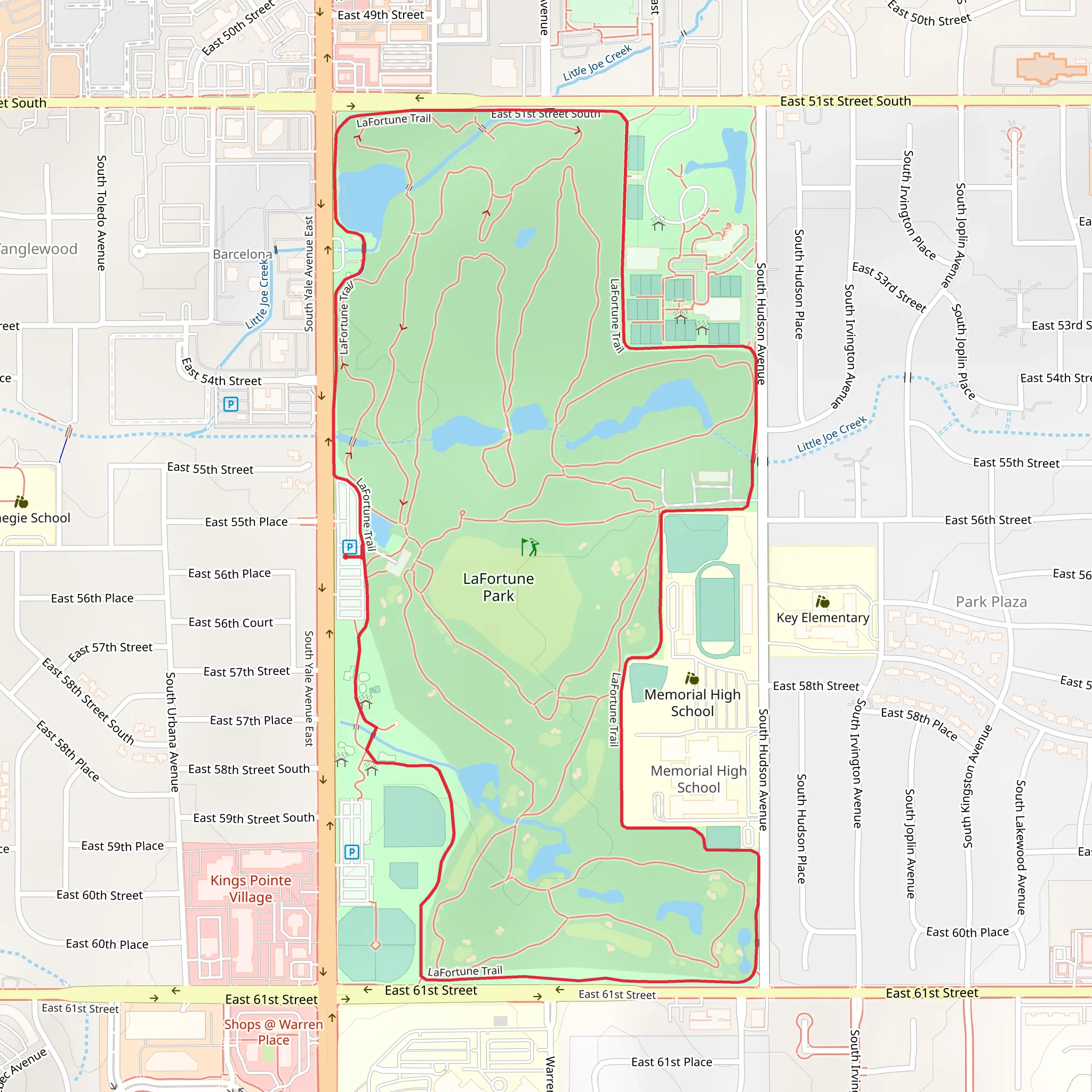LaFortune Country Park Loop Trail mobile static map