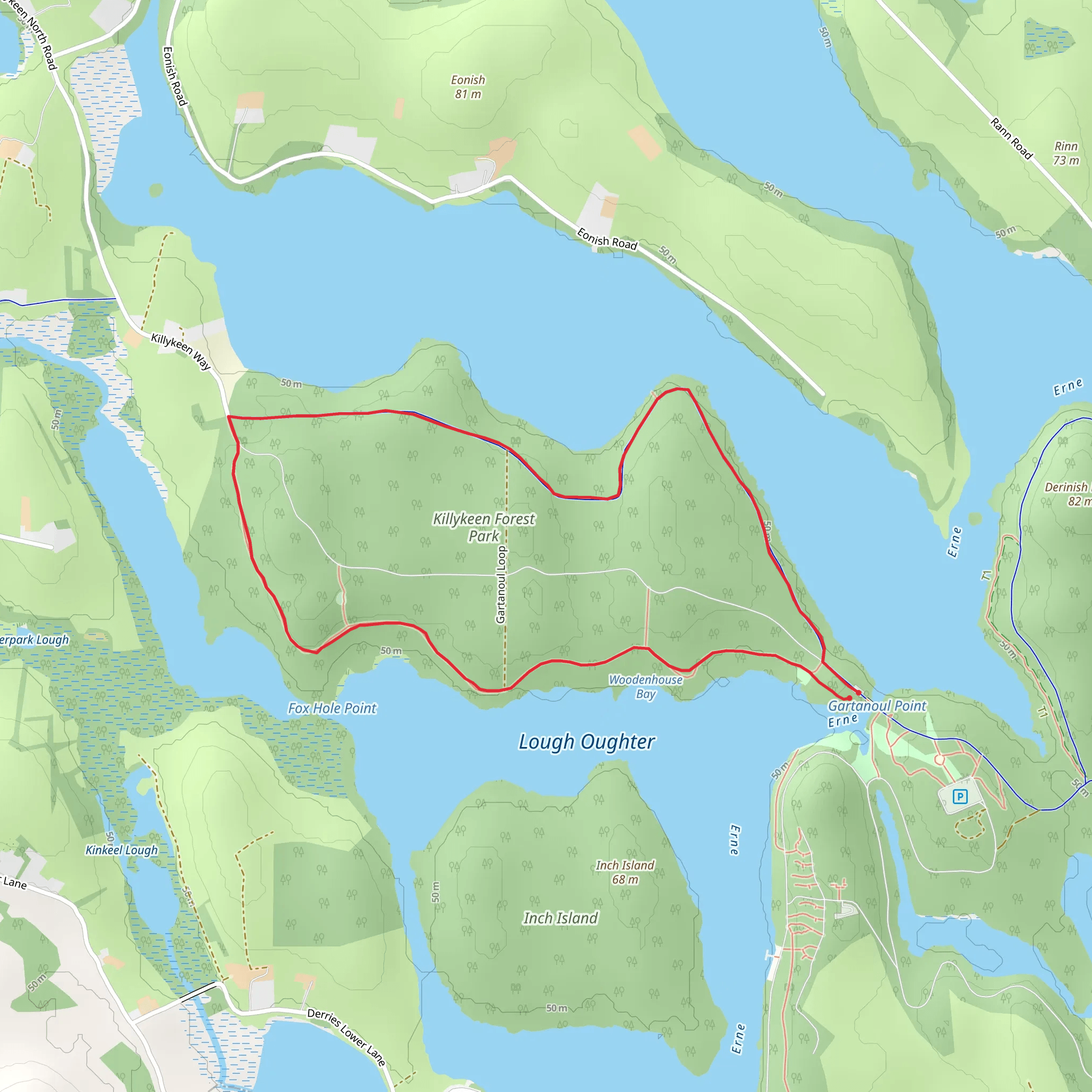 Killykeen Forest Park - Gartanoul Trail mobile static map