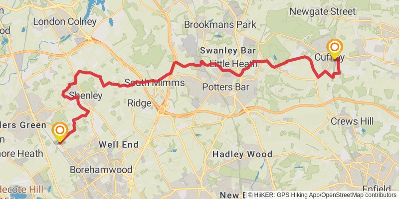 Hertfordshire Way stage 8 Map