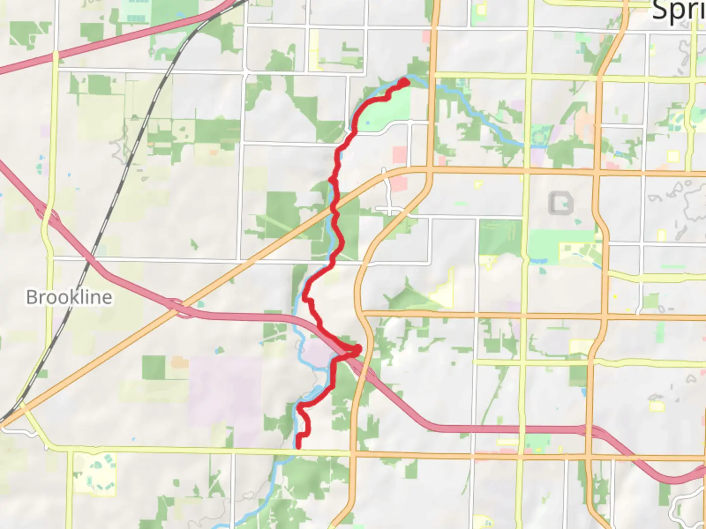 An image depicting the trail Wilson Creek Greenway and Wilsons Creek Trail and its surrounding area.