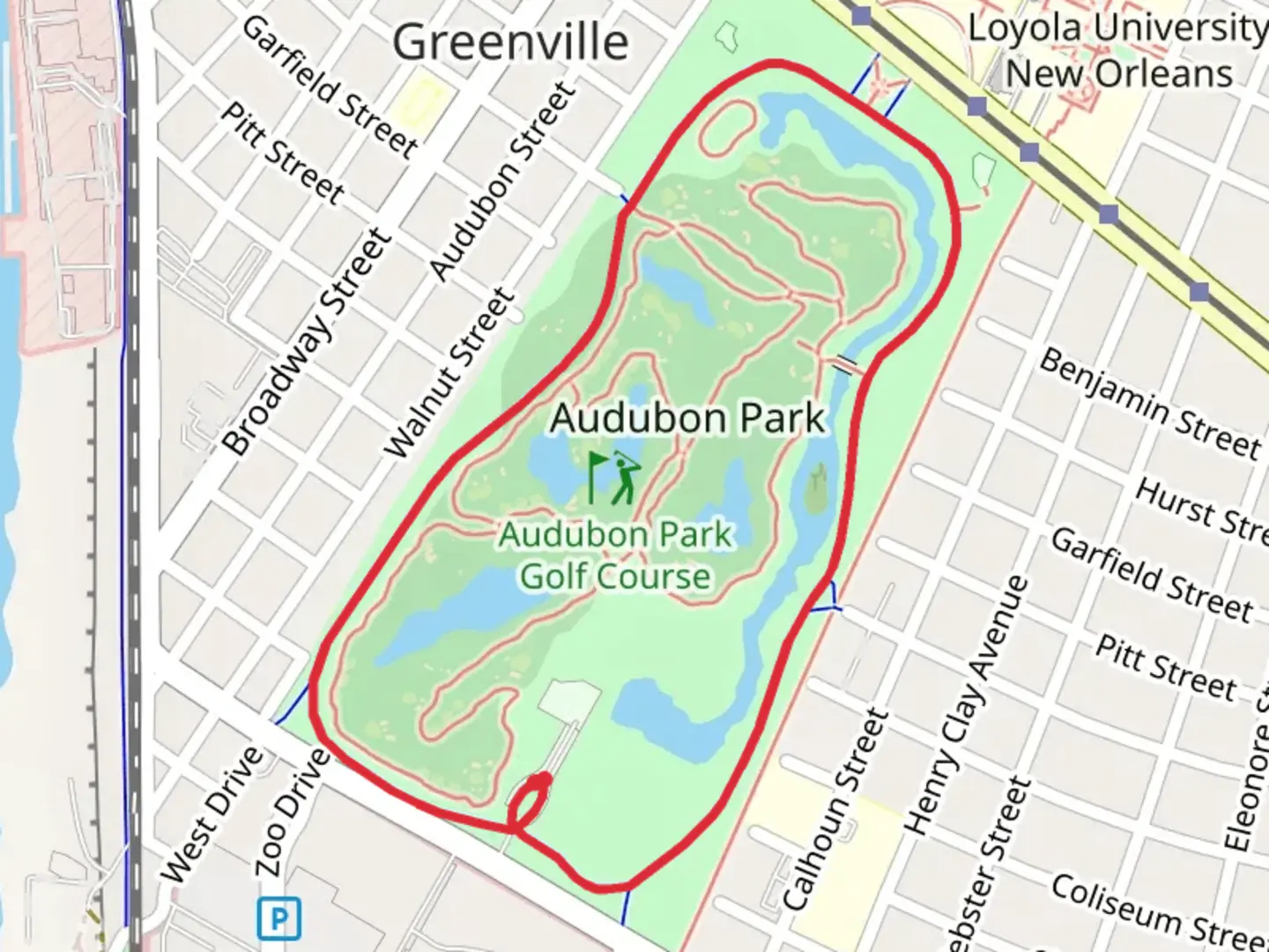 An image depicting the trail East DR and West DR Loop and its surrounding area.