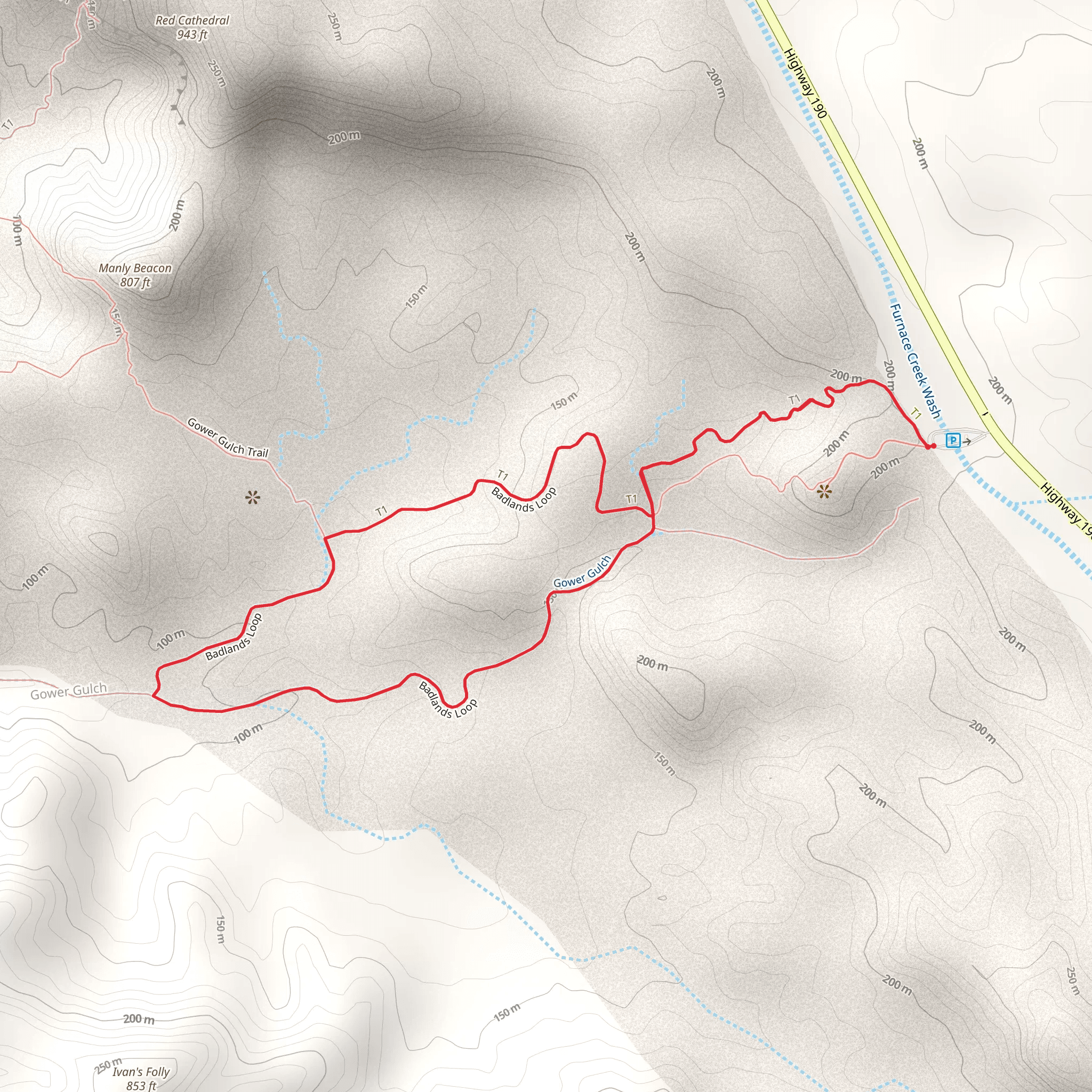 Badlands Loop Trail mobile static map