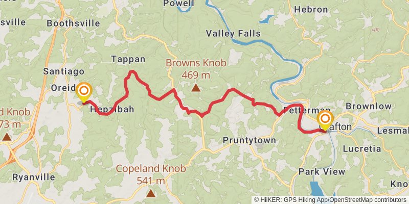American Discovery Trail - West Virginia stage 15 Map