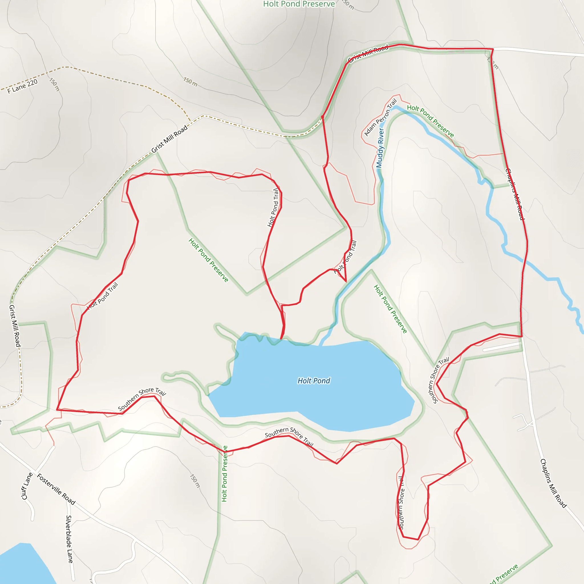 Holt Pond - Muddy River Loop mobile static map