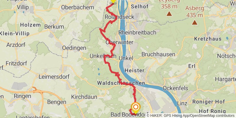 RheinBurgenWeg stage 1 Map
