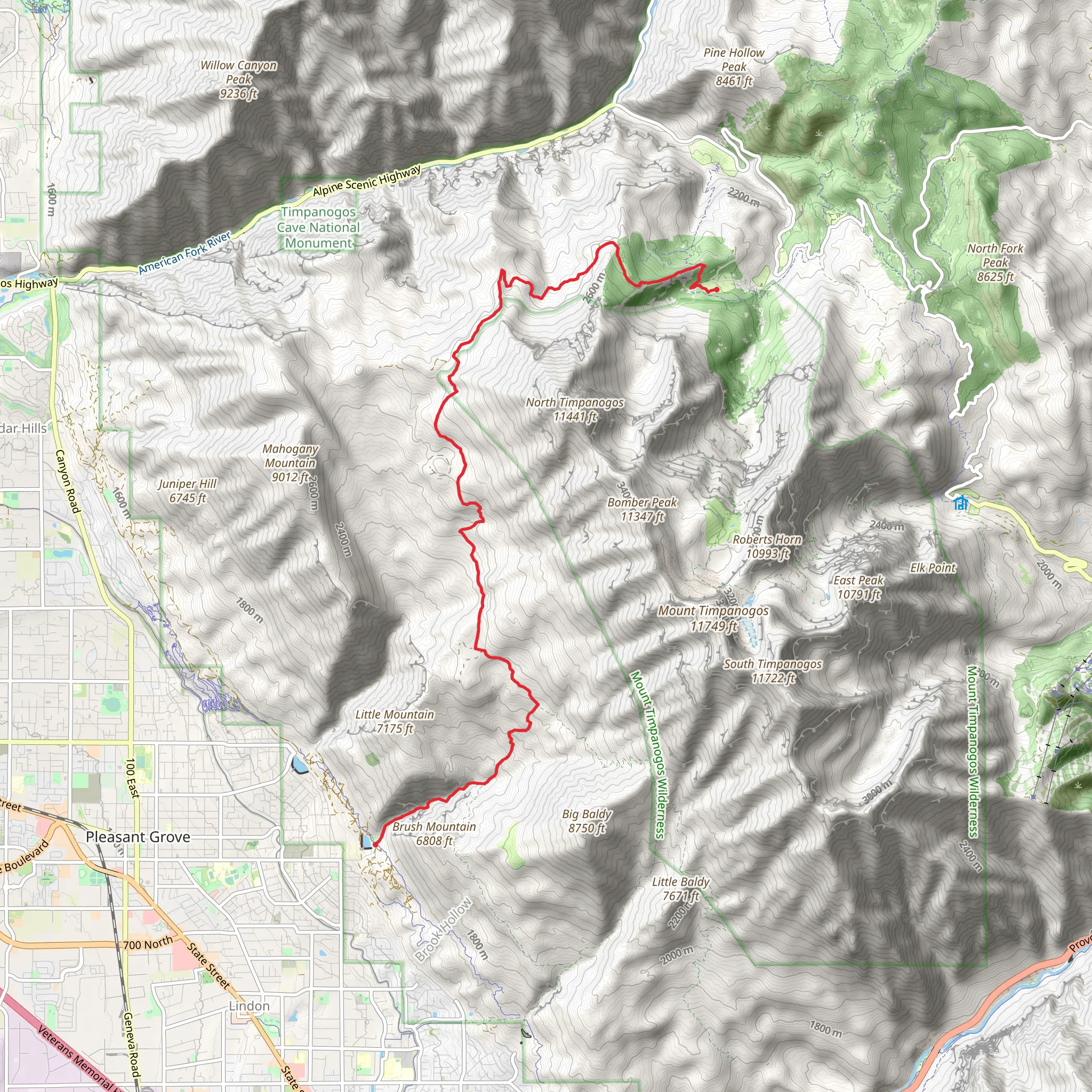 Timpooneke Chris Flat Trail and Battle Creek Trail mobile static map