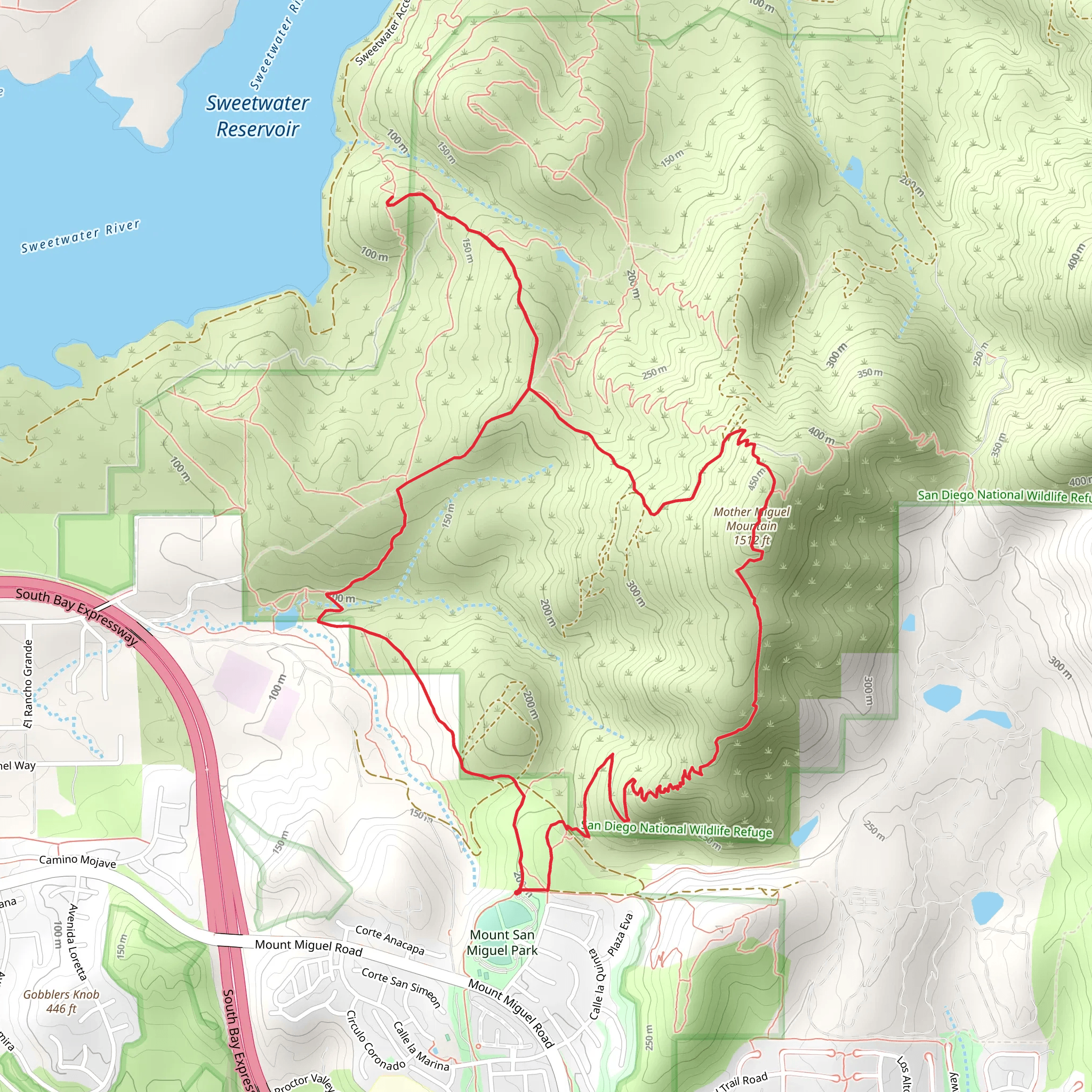 Mount Miguel Loop via Rock House Trail mobile static map