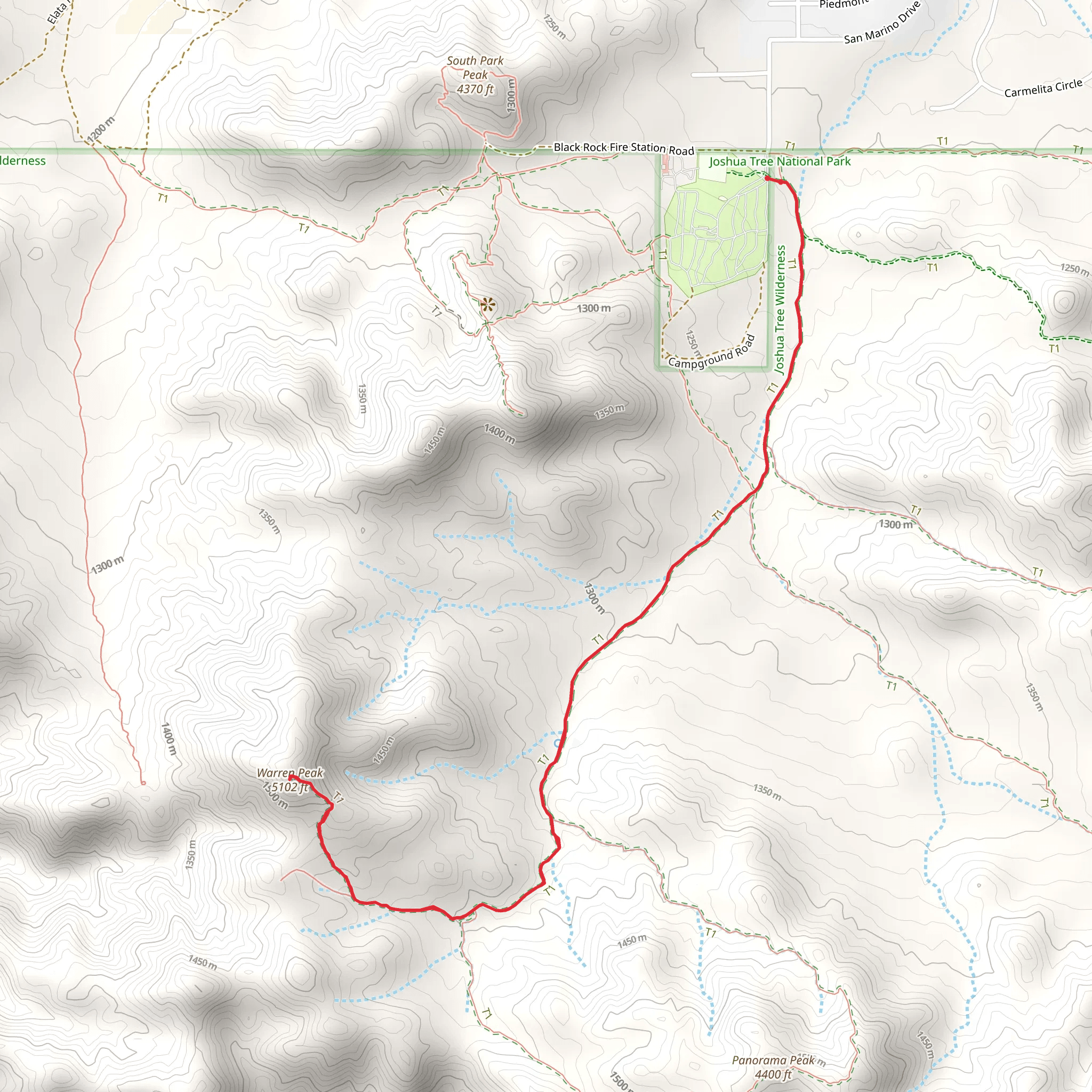 Warren Peak Trail mobile static map