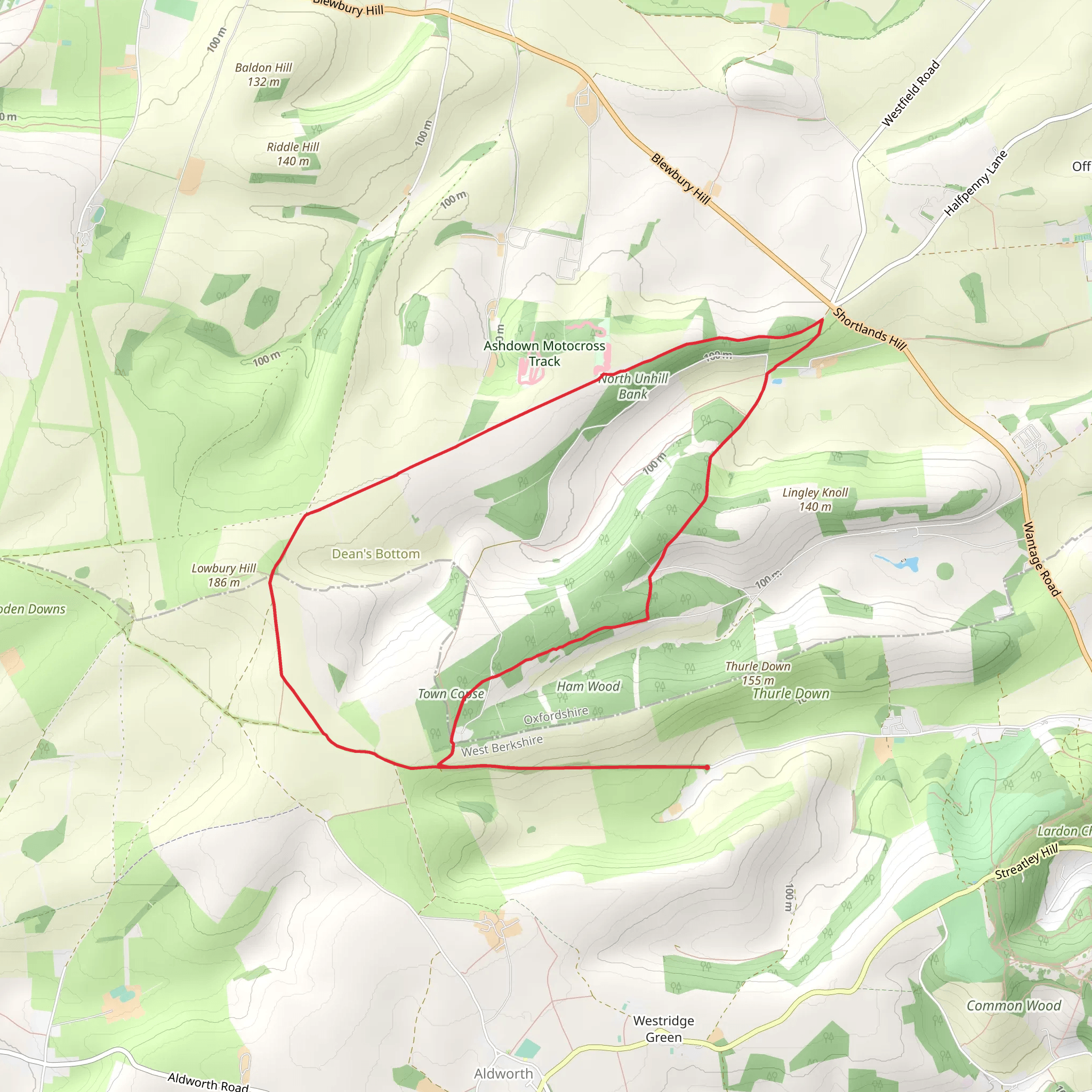 Unhill Wood Loop mobile static map