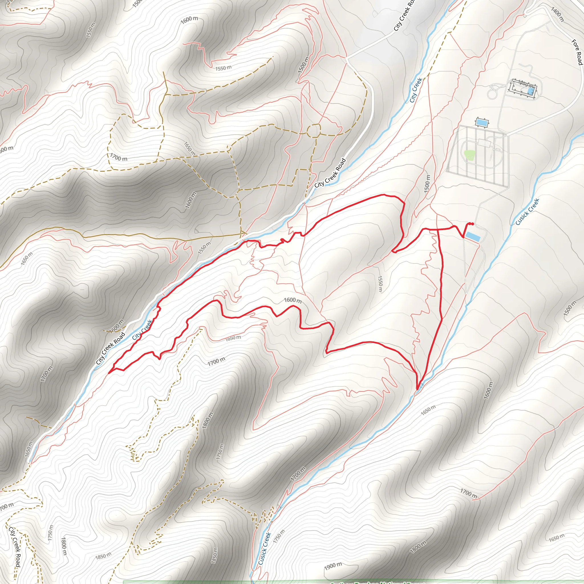 Serengeti Trail and City Creek Loop mobile static map