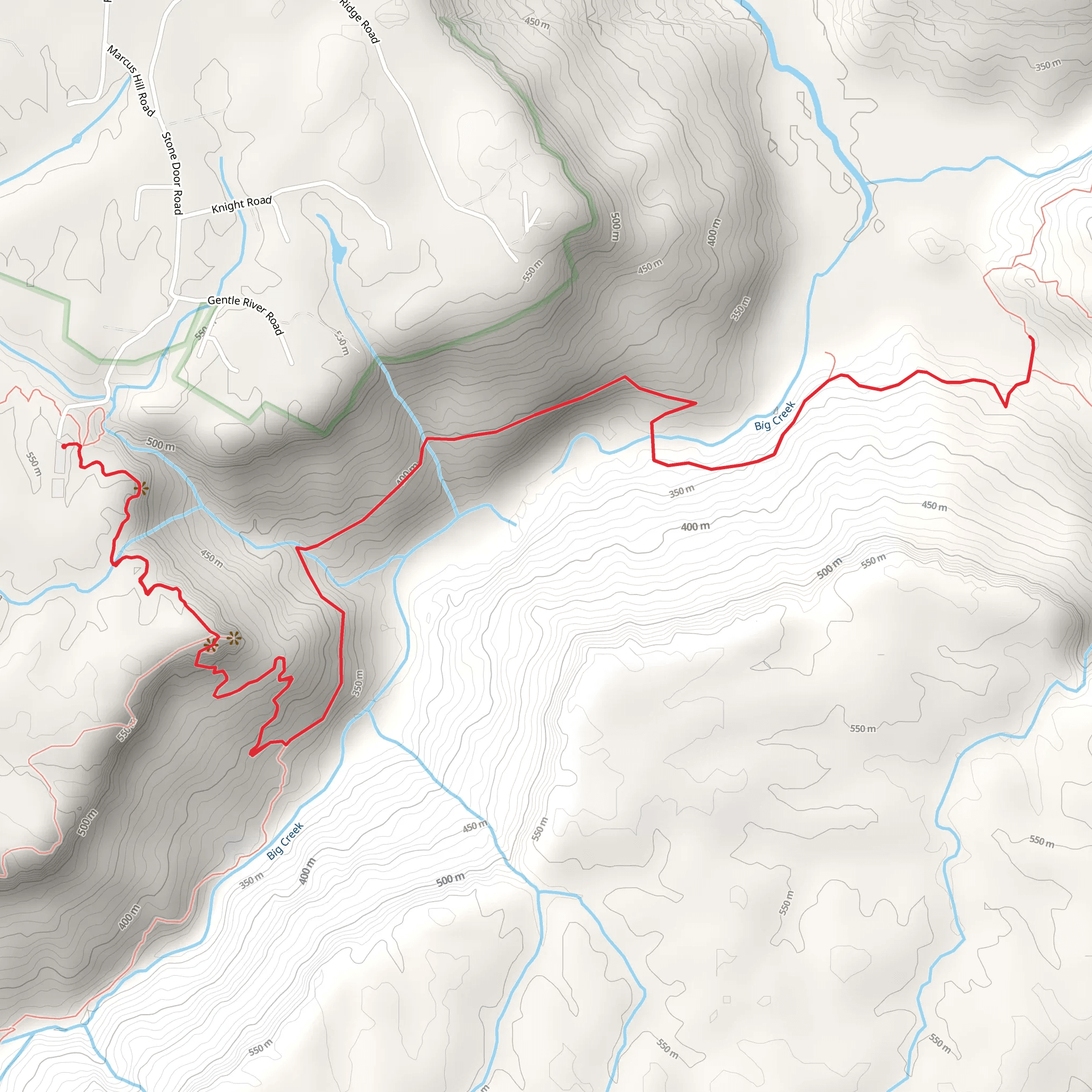 Saw Mill Campground via Stone Door Trail mobile static map